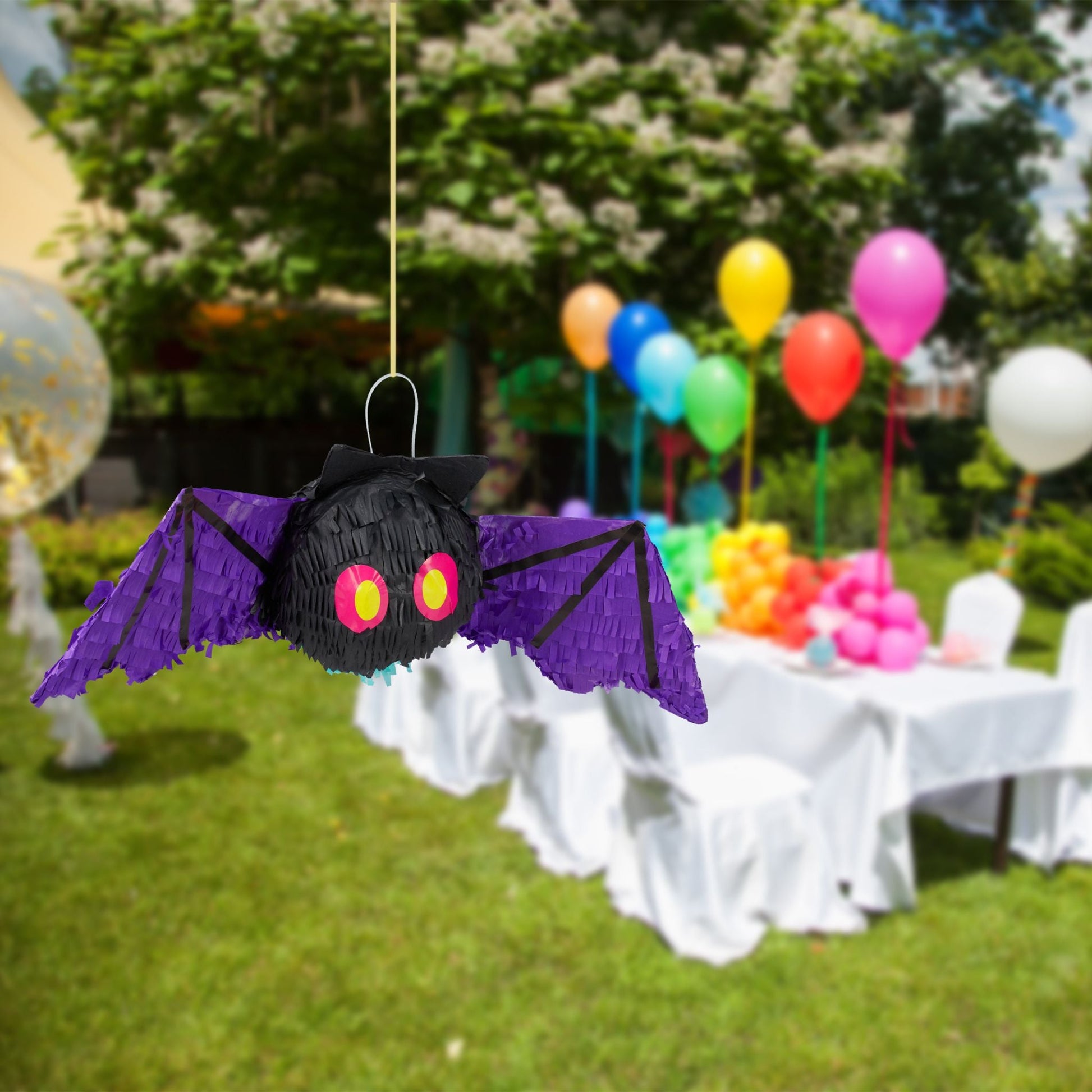 Pinata Fledermaus Lila-Pink-Schwarz von Relaxdays