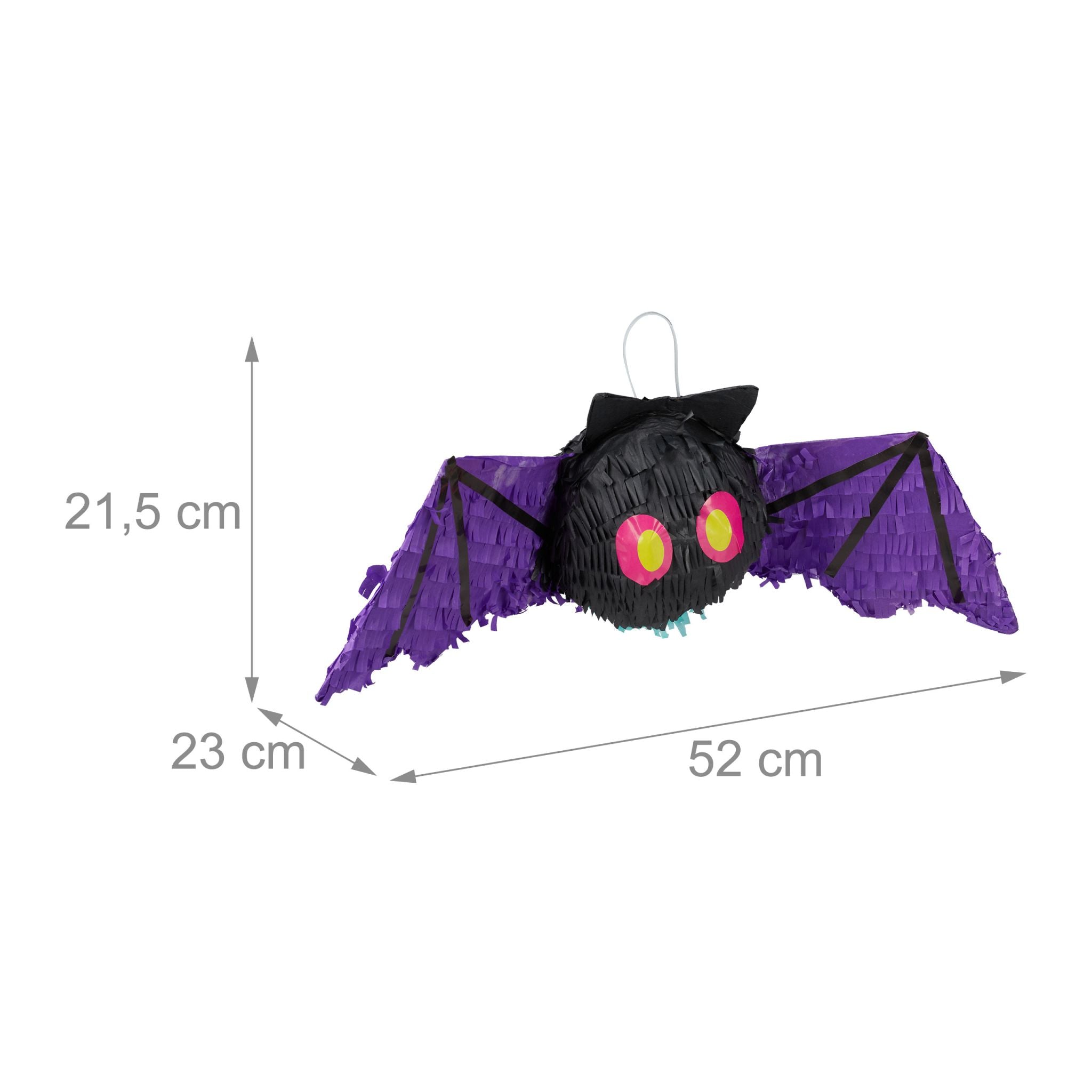 Pinata Fledermaus Lila-Pink-Schwarz von Relaxdays