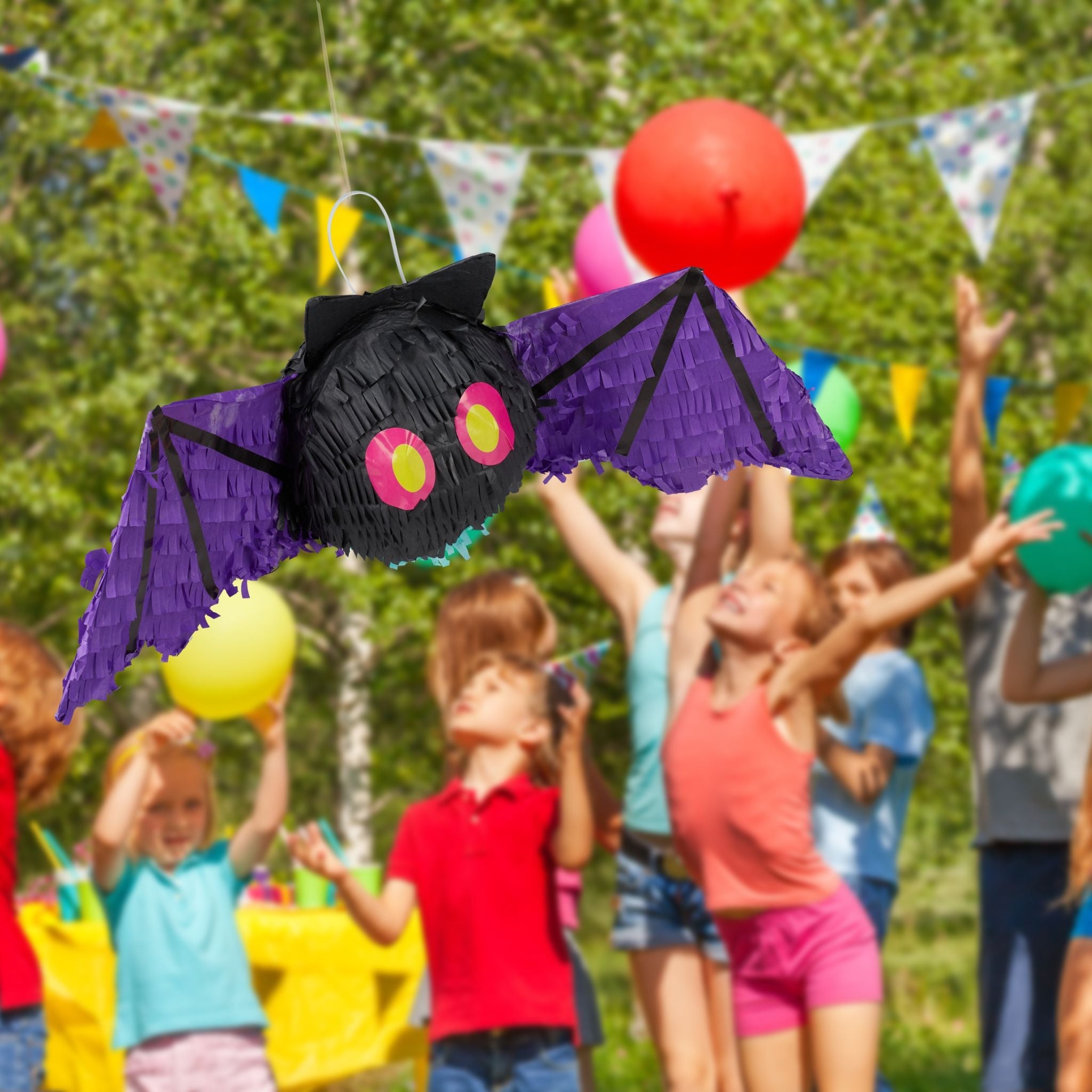 Pinata Fledermaus Lila-Pink-Schwarz von Relaxdays