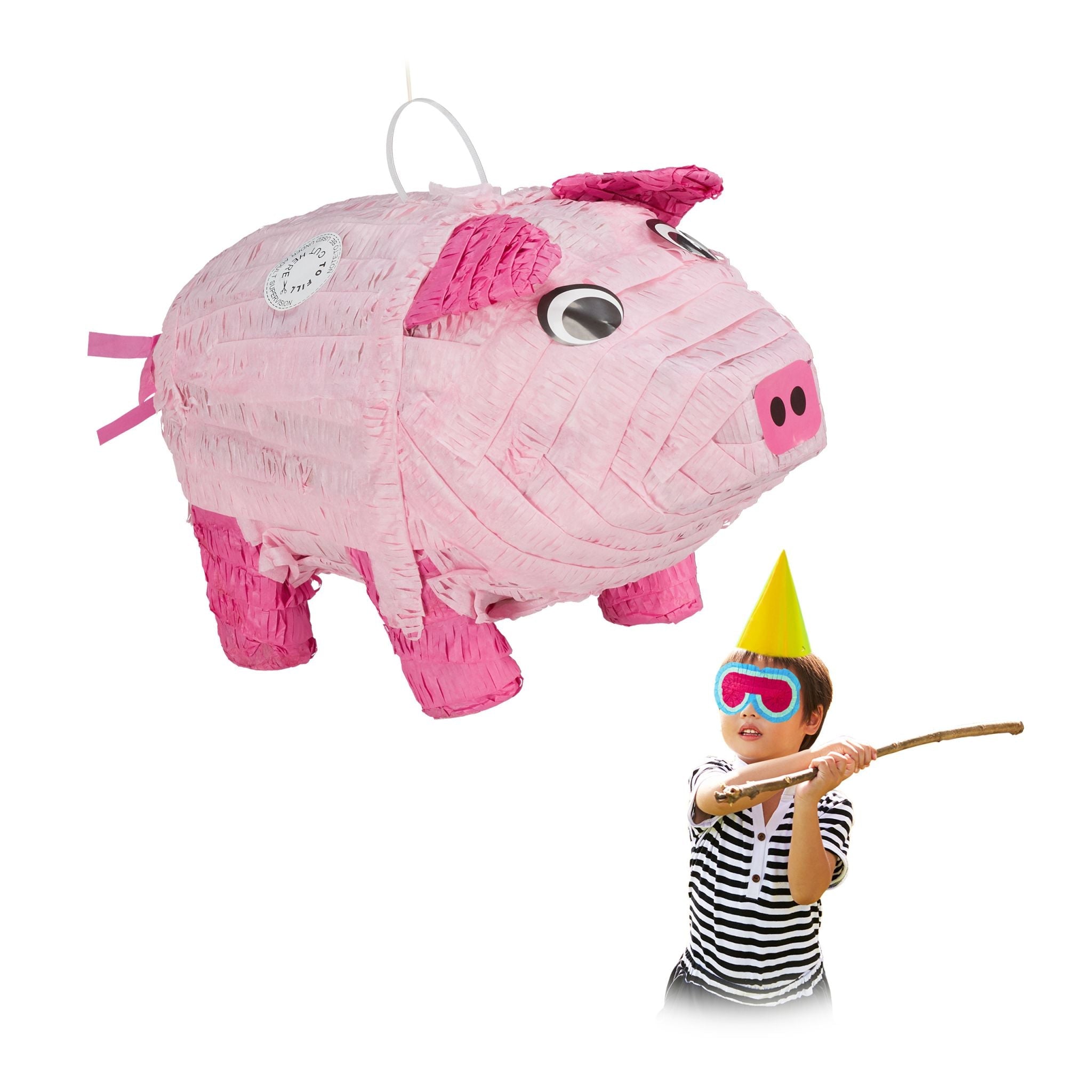Pinata Schwein Pink-Rosa von Relaxdays