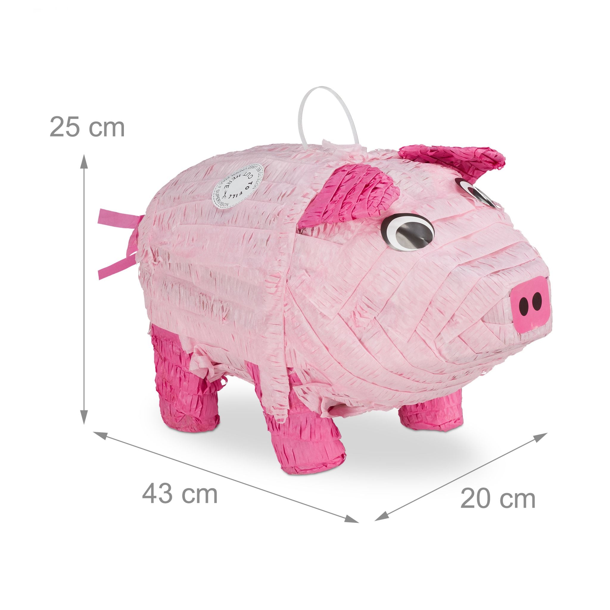 Pinata Schwein Pink-Rosa von Relaxdays