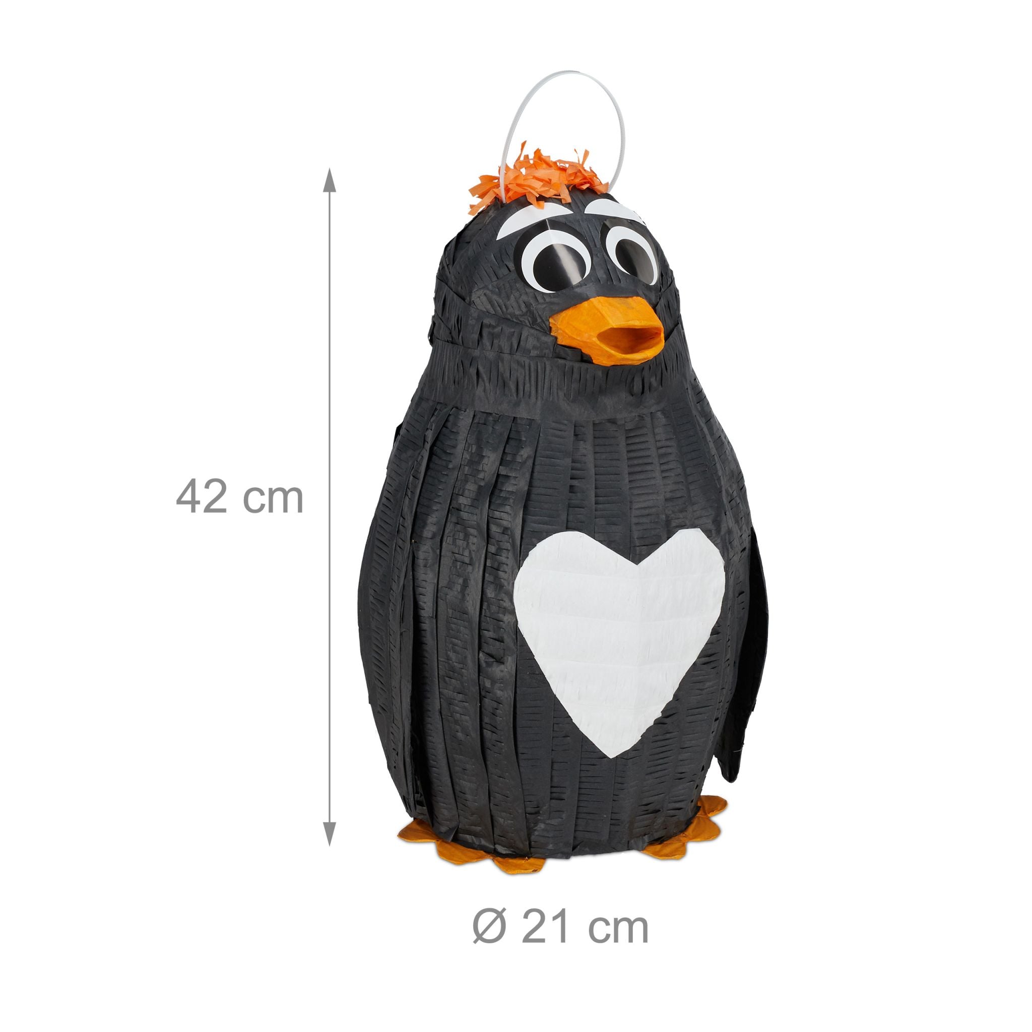 Pinata Pinguin Weiss-Orange-Schwarz von Relaxdays
