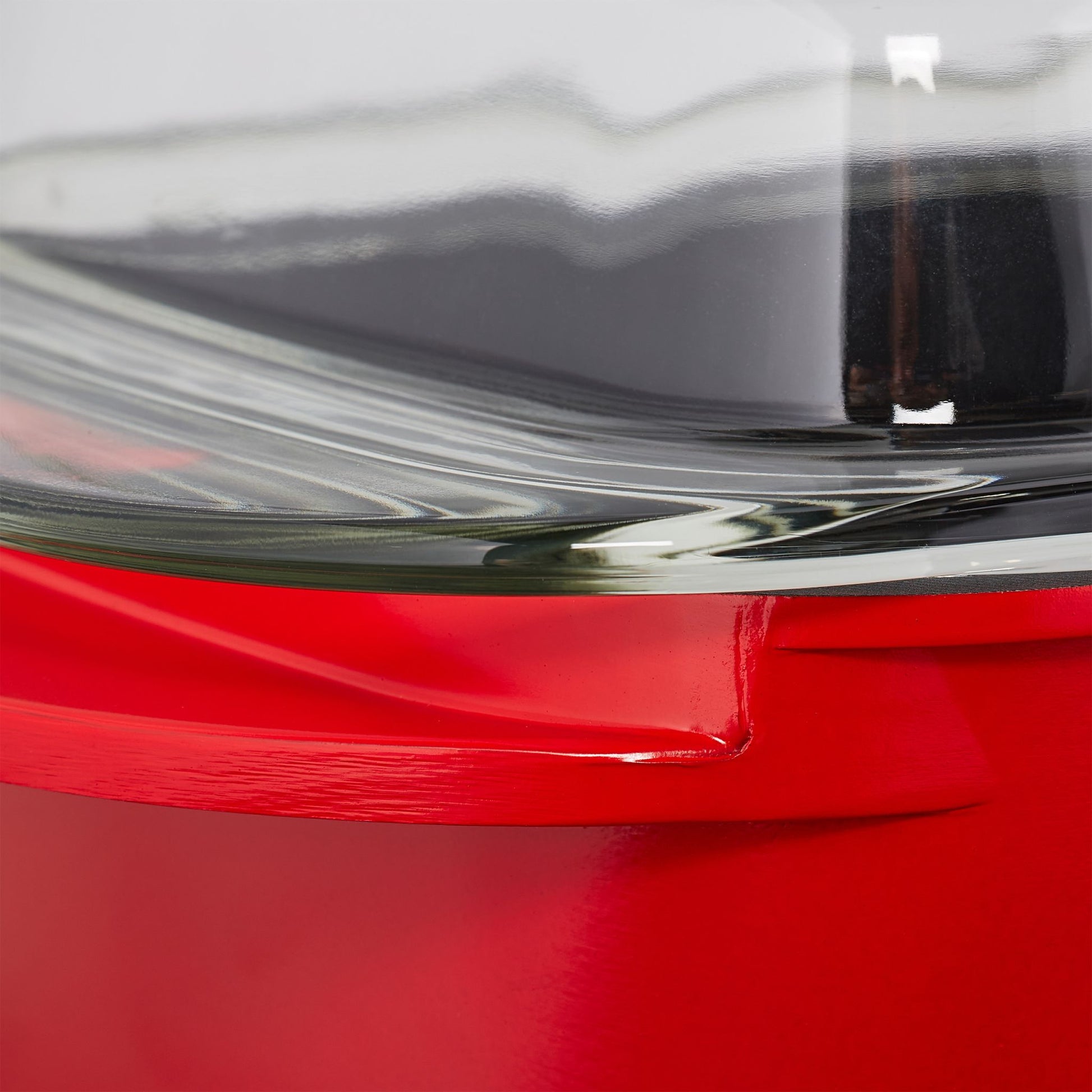 Bräter mit Deckel rot Rot-Transparent von Relaxdays