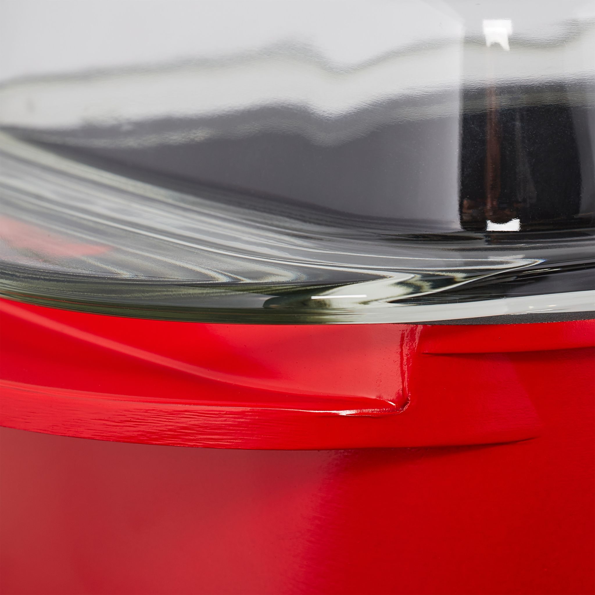 Bräter mit Deckel rot Rot-Transparent von Relaxdays