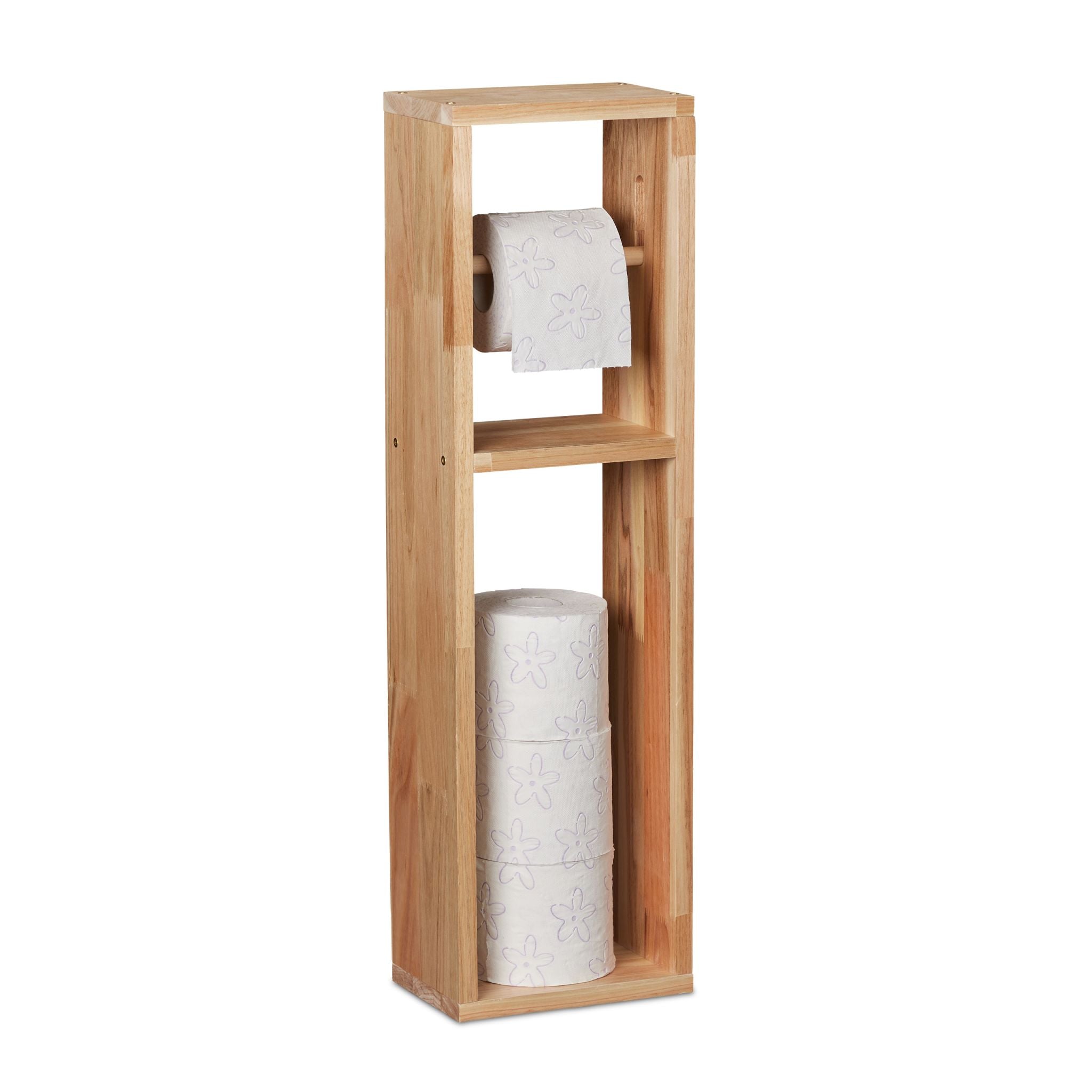 Toilettenpapierhalter Hellbraun von Relaxdays