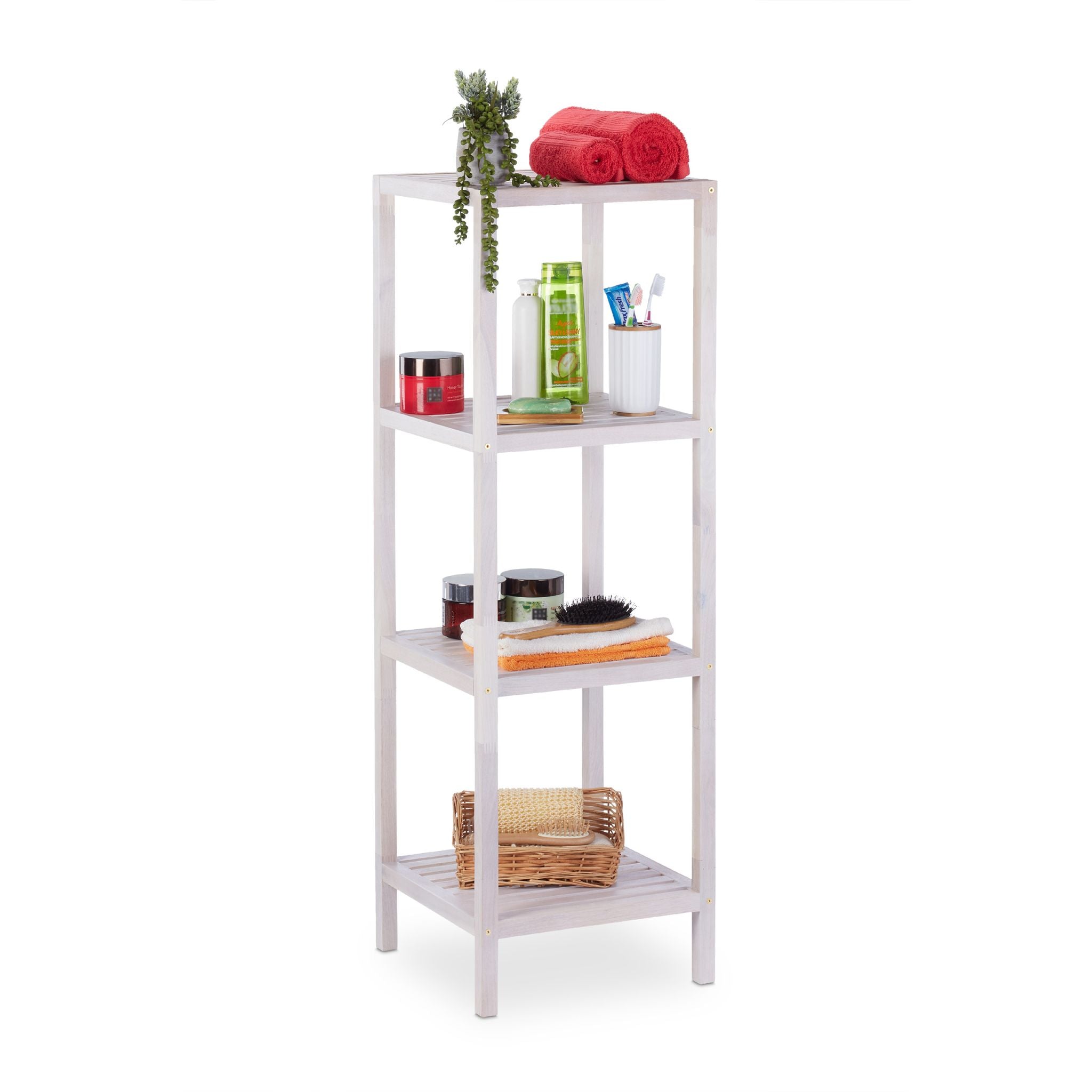 Badregal Walnuss weiss Weiss von Relaxdays