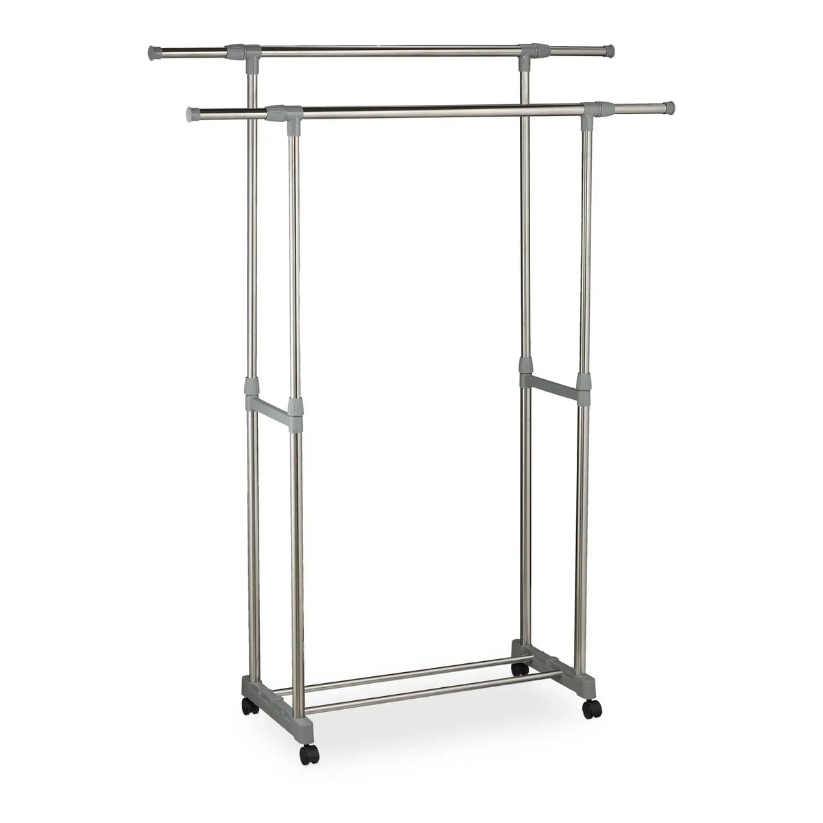 Kleiderständer mit zwei Kleiderstangen Schwarz-Silber-Grau von Relaxdays