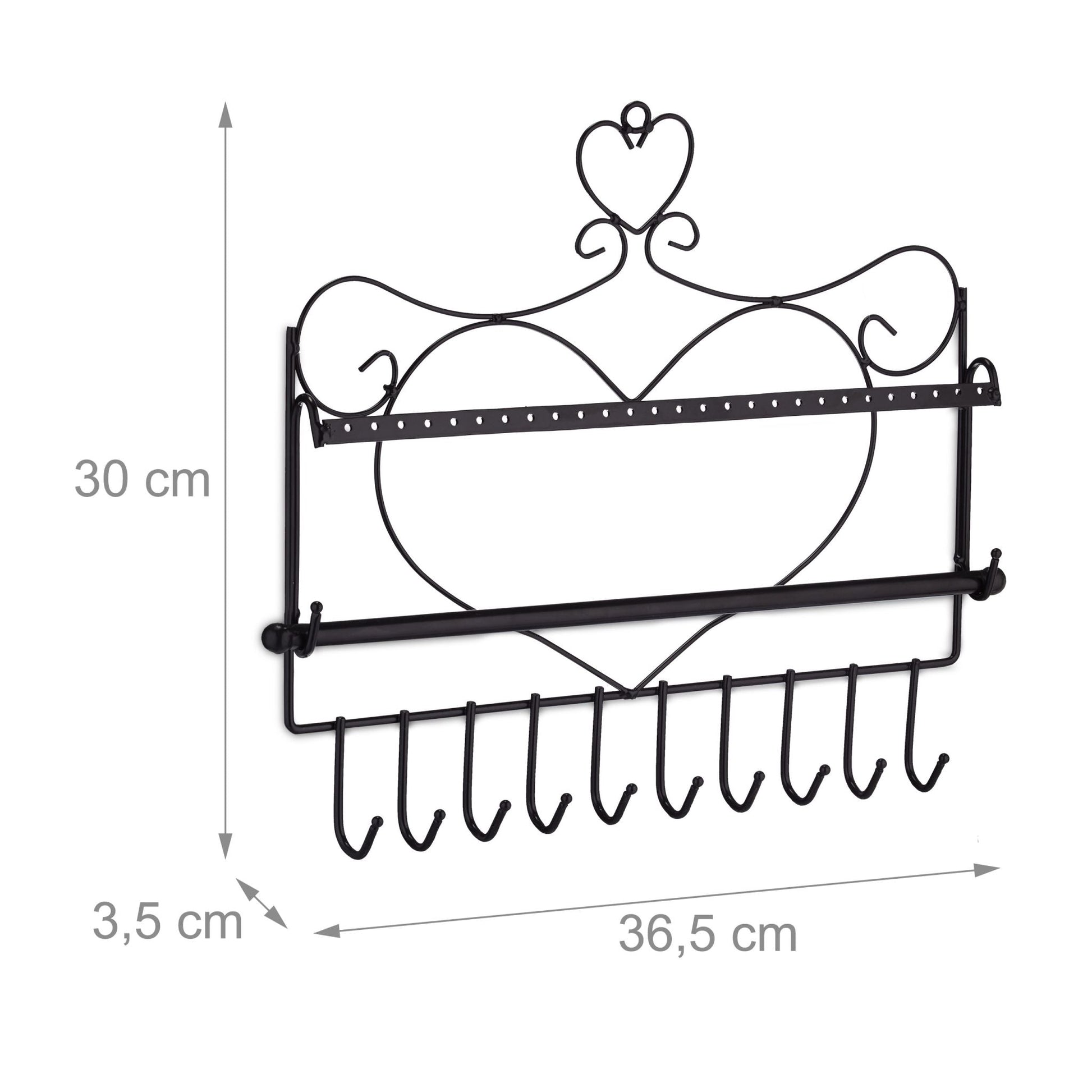Schmuckhalter Wand Schwarz von Relaxdays