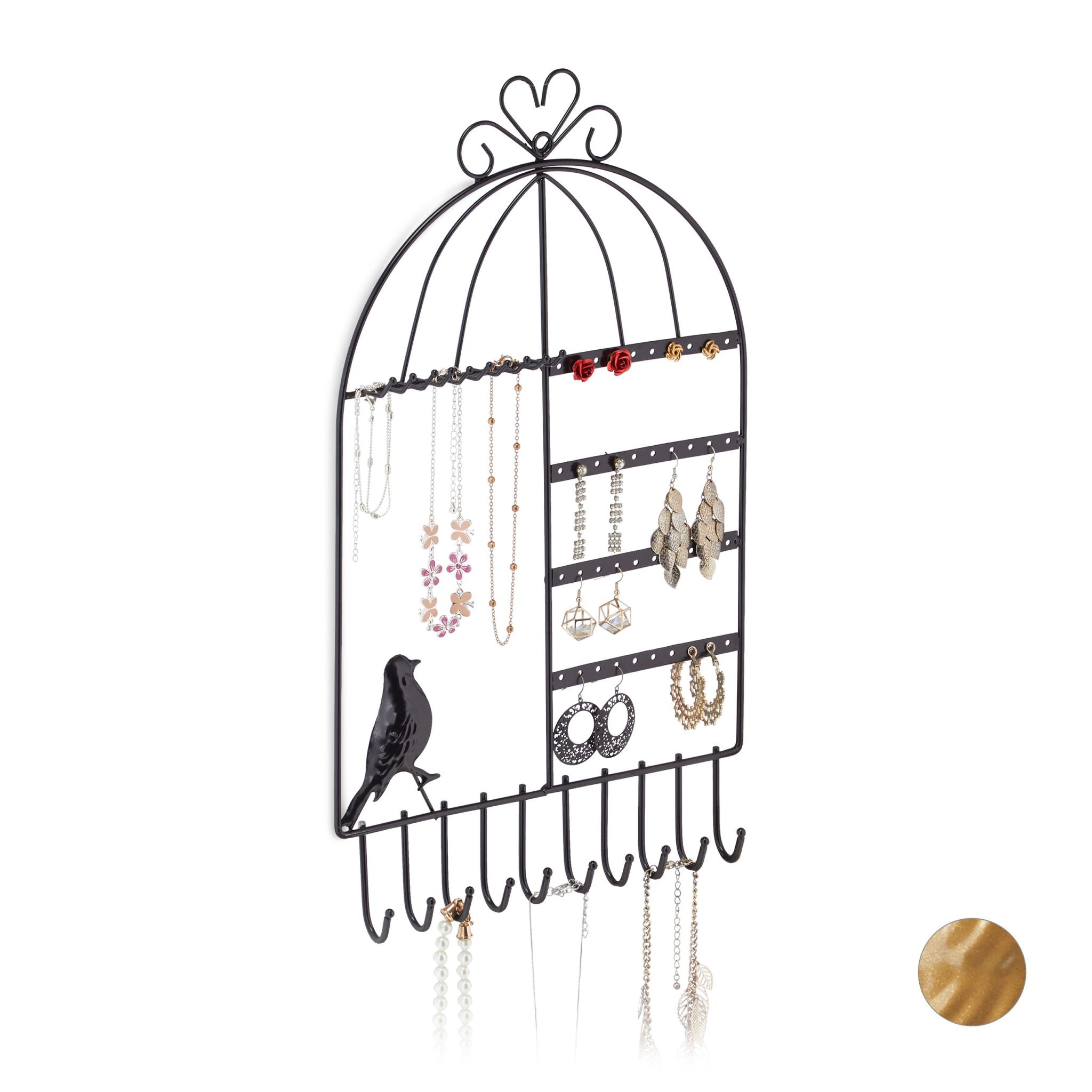 Schmuckhalter Wand Schwarz von Relaxdays