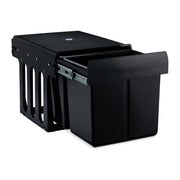 Einbaumülleimer 2x15L schwarz Schwarz von Relaxdays