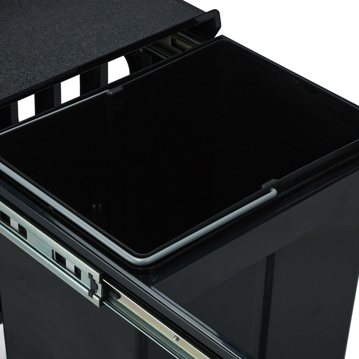 Einbaumülleimer 2x15L schwarz Schwarz von Relaxdays