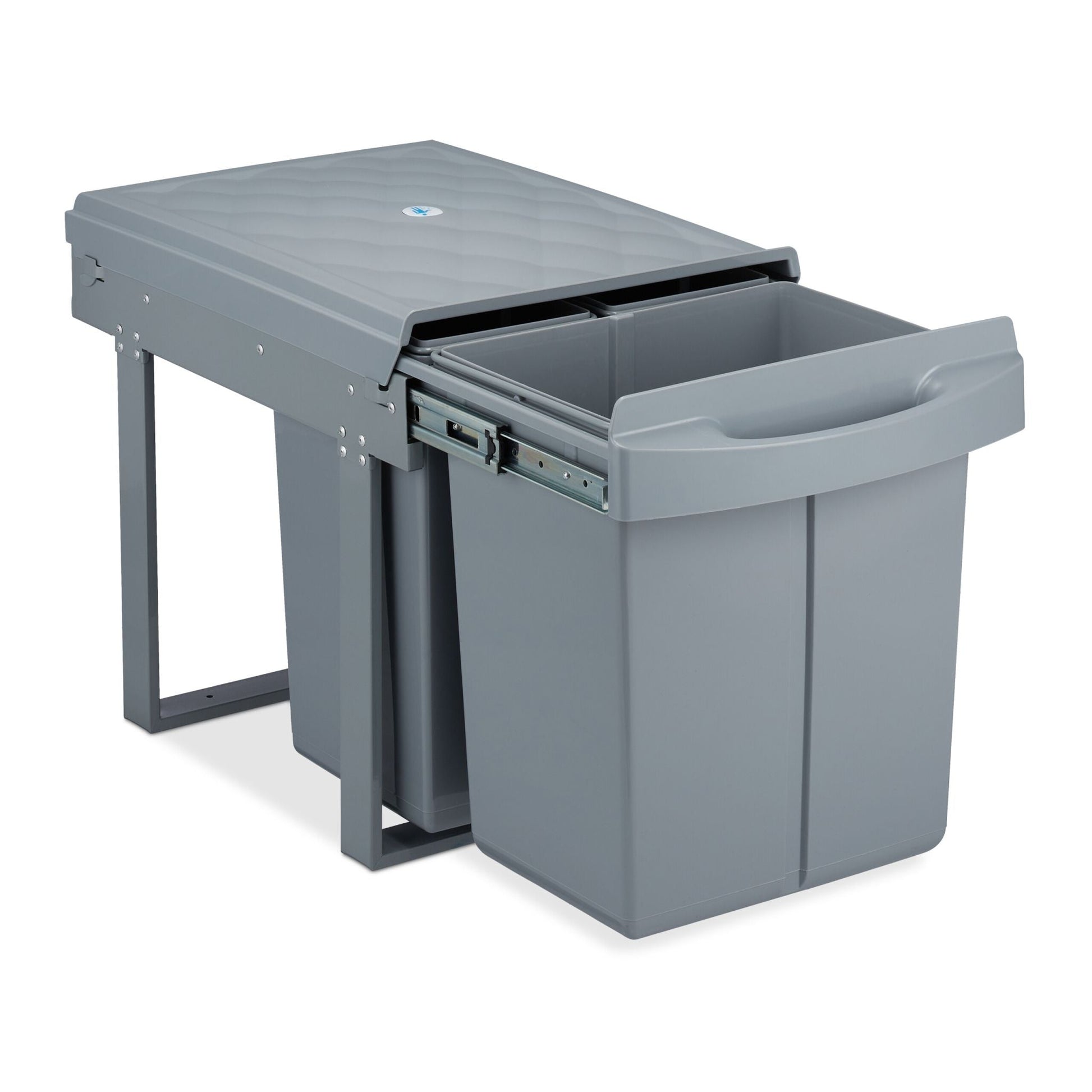 Einbaumülleimer 1x 20l & 2x 10l Grau von Relaxdays