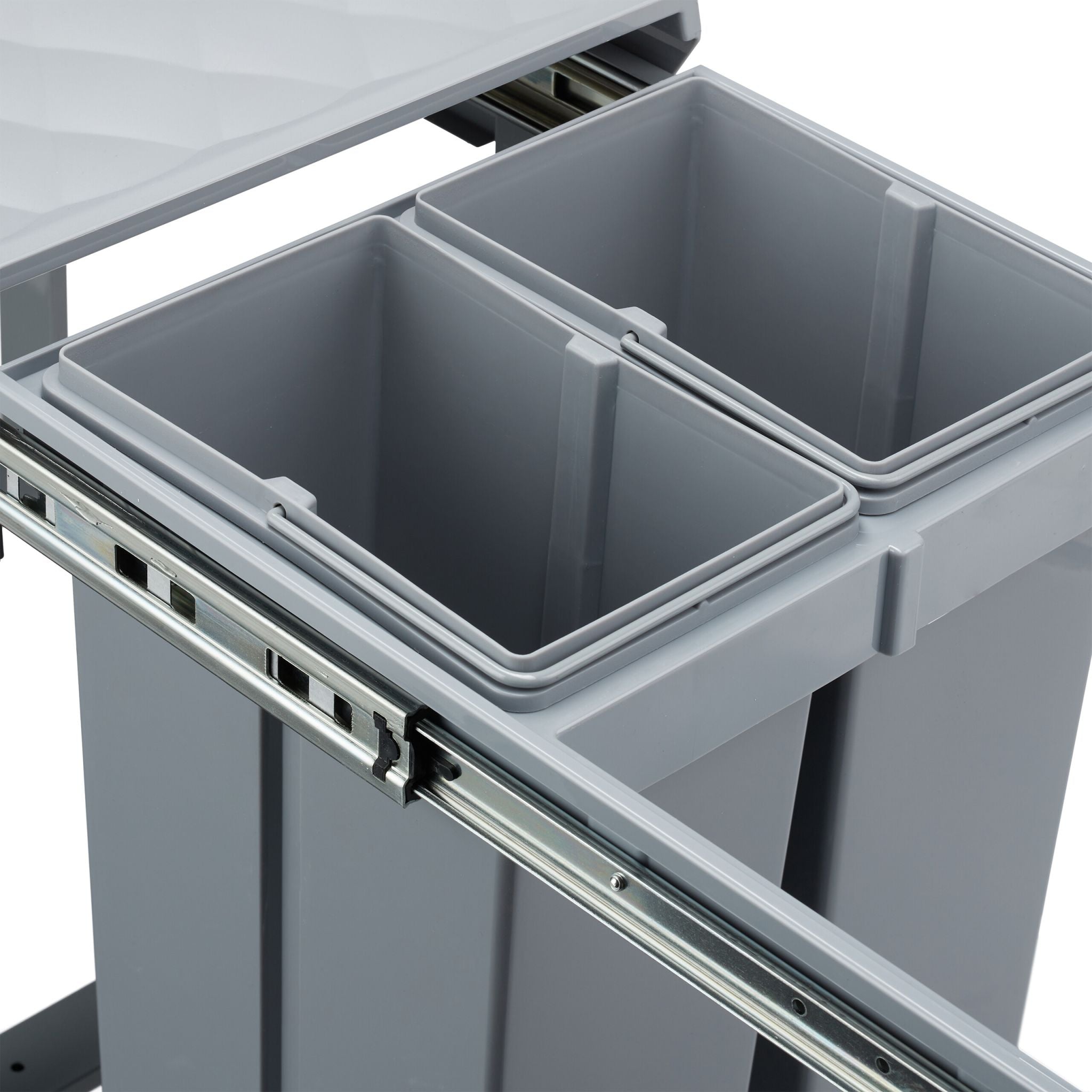 Einbaumülleimer 1x 20l & 2x 10l Grau von Relaxdays