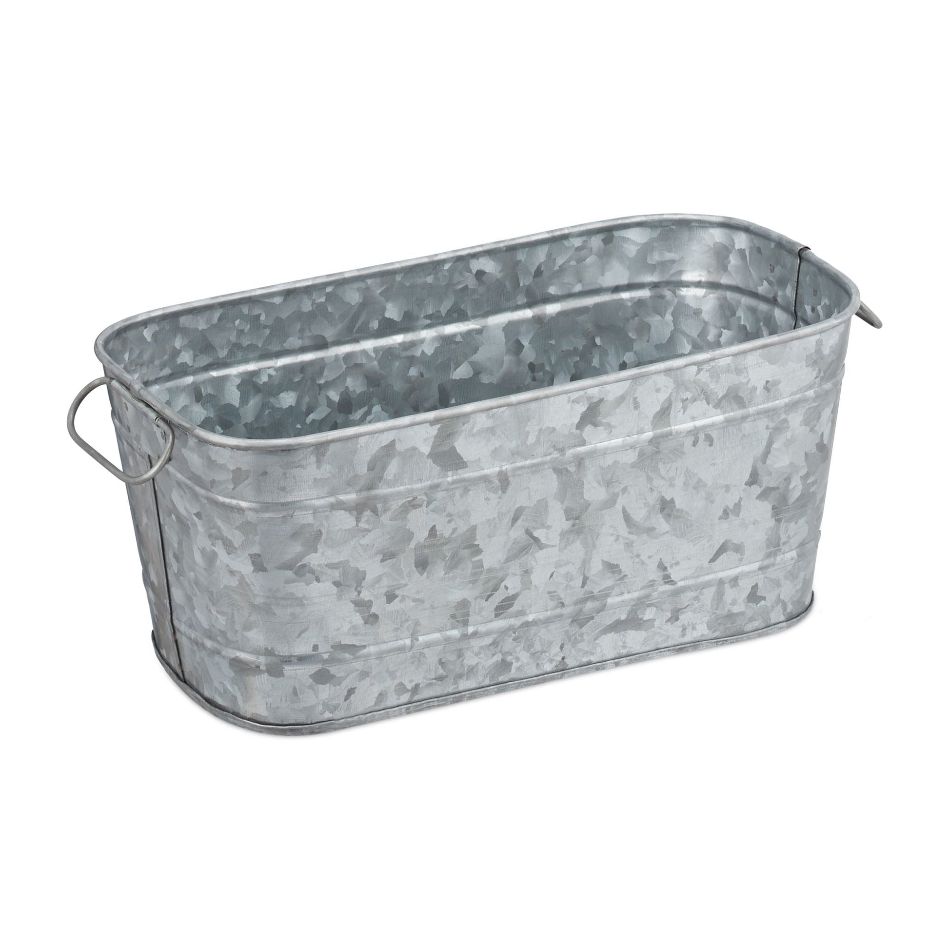 Blumenkasten Metall Silber von Relaxdays
