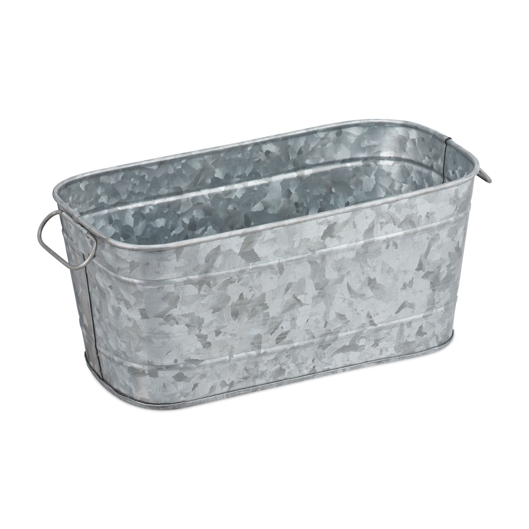 Blumenkasten Metall Silber von Relaxdays