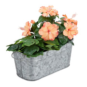 Blumenkasten Metall Silber von Relaxdays