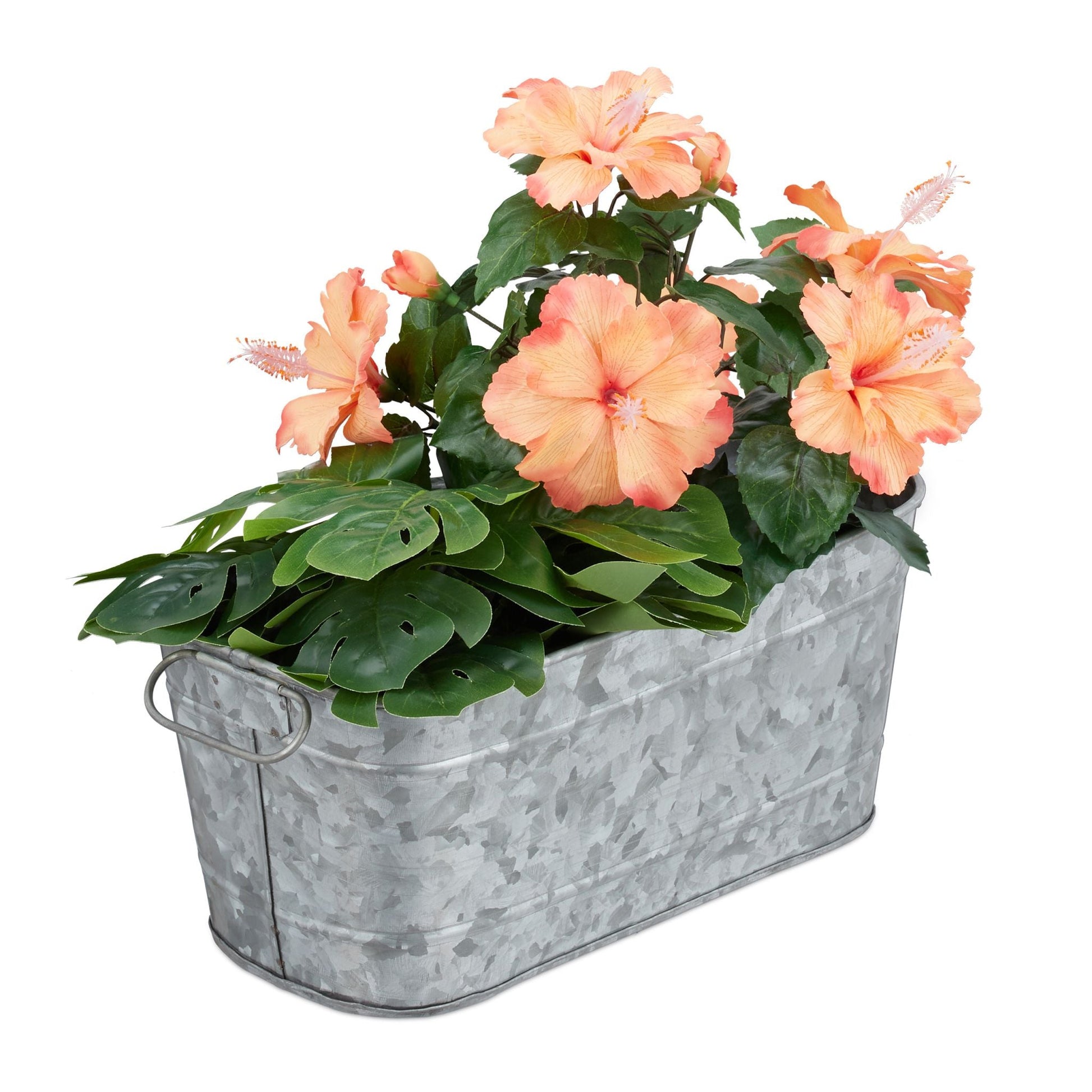 Blumenkasten Metall Silber von Relaxdays