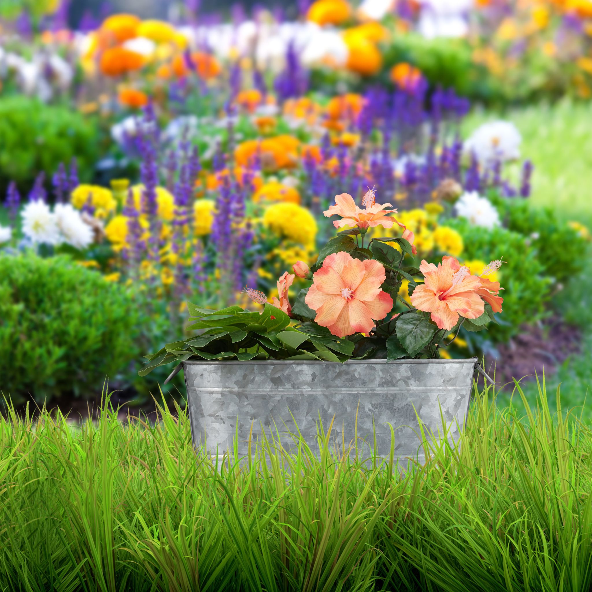 Blumenkasten Metall Silber von Relaxdays