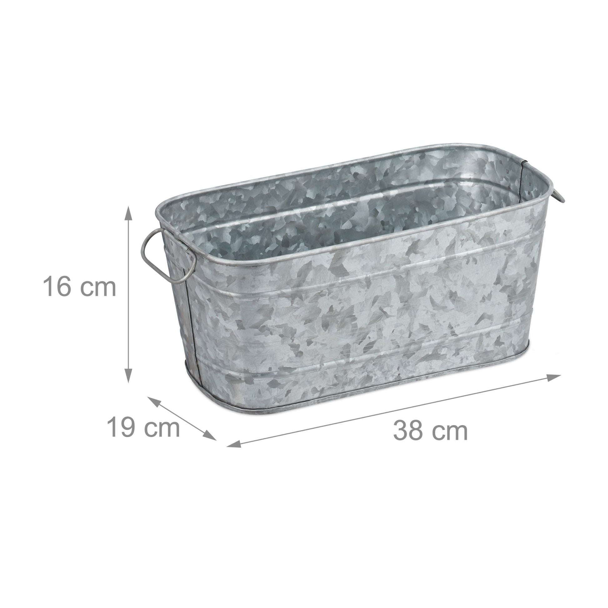 Blumenkasten Metall Silber von Relaxdays
