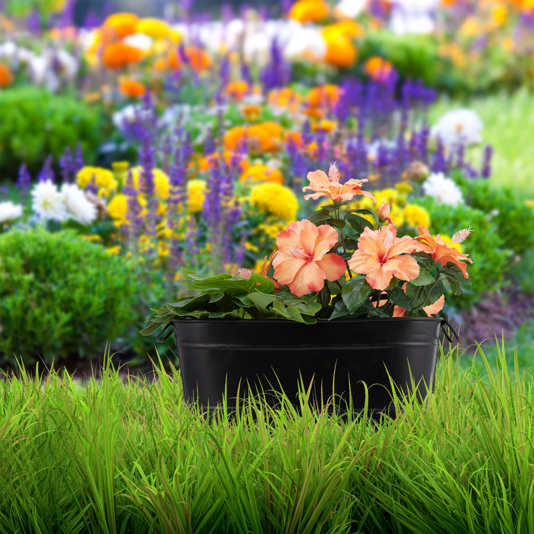 Blumenkasten Metall Schwarz von Relaxdays