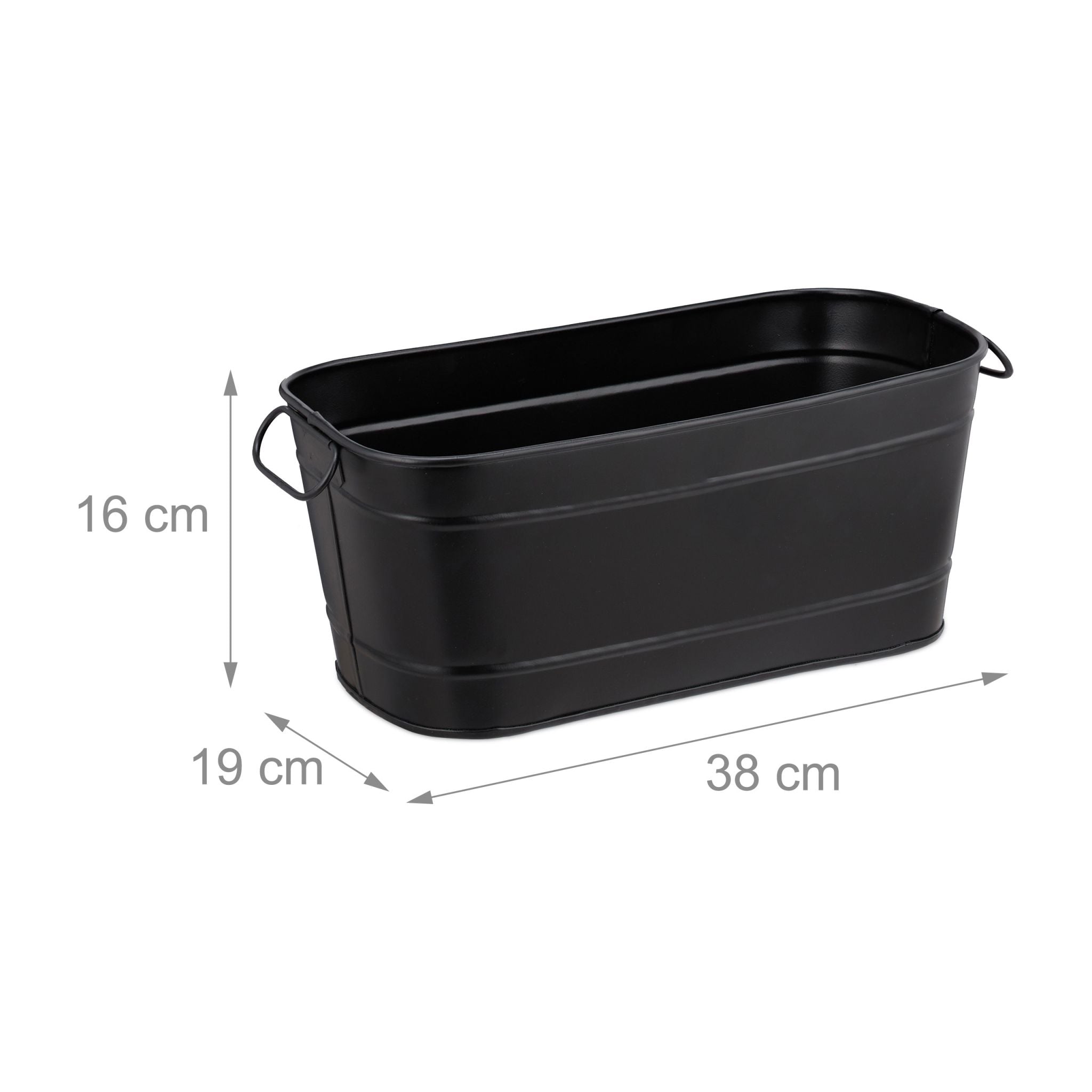 Blumenkasten Metall Schwarz von Relaxdays