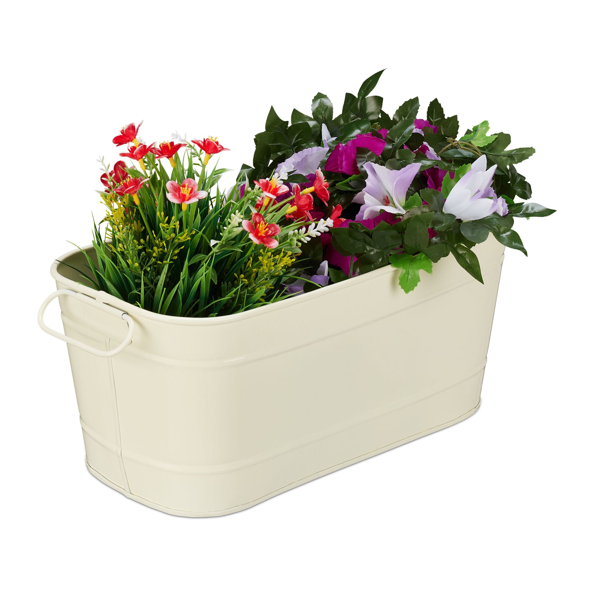 Blumenkasten Metall Creme von Relaxdays