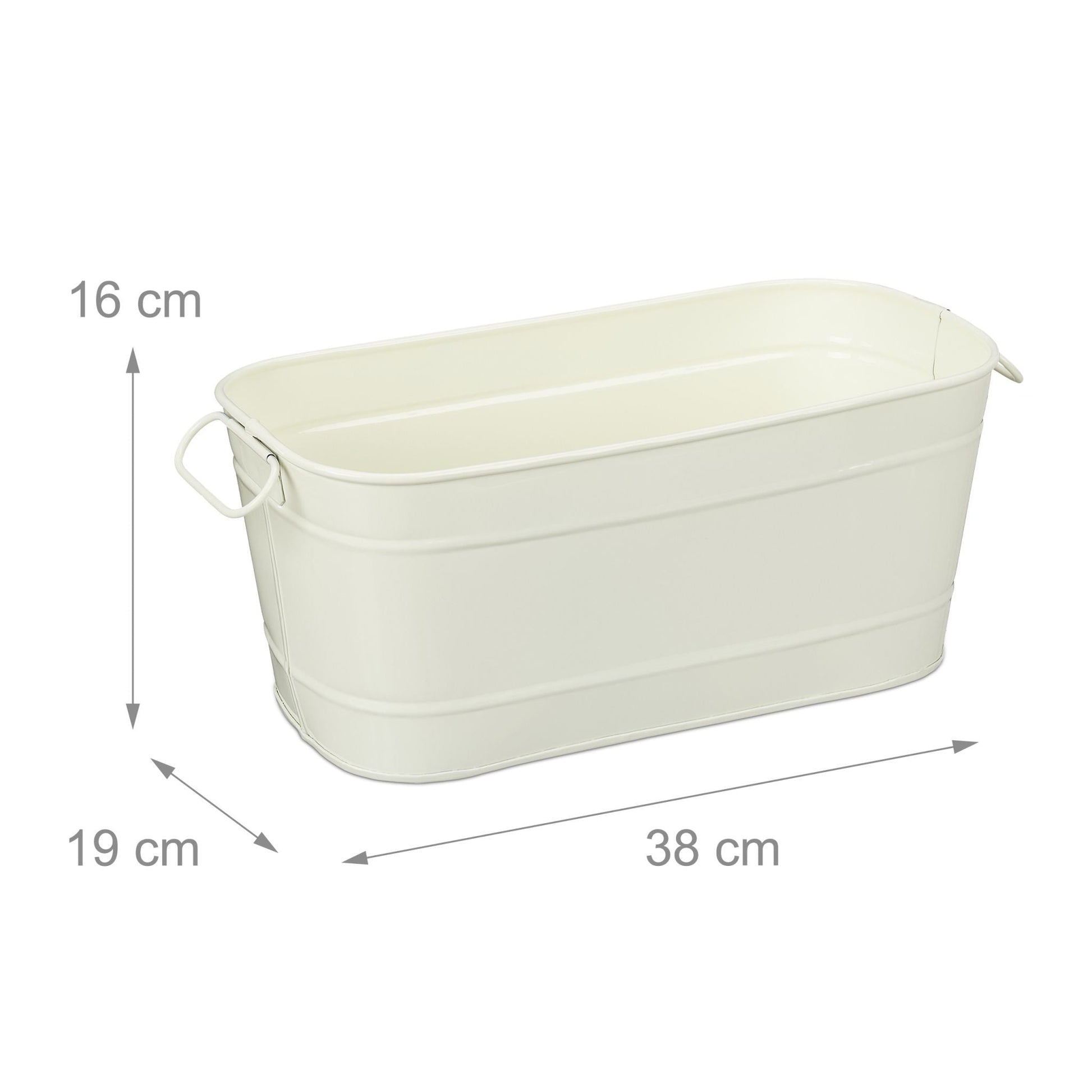 Blumenkasten Metall Creme von Relaxdays