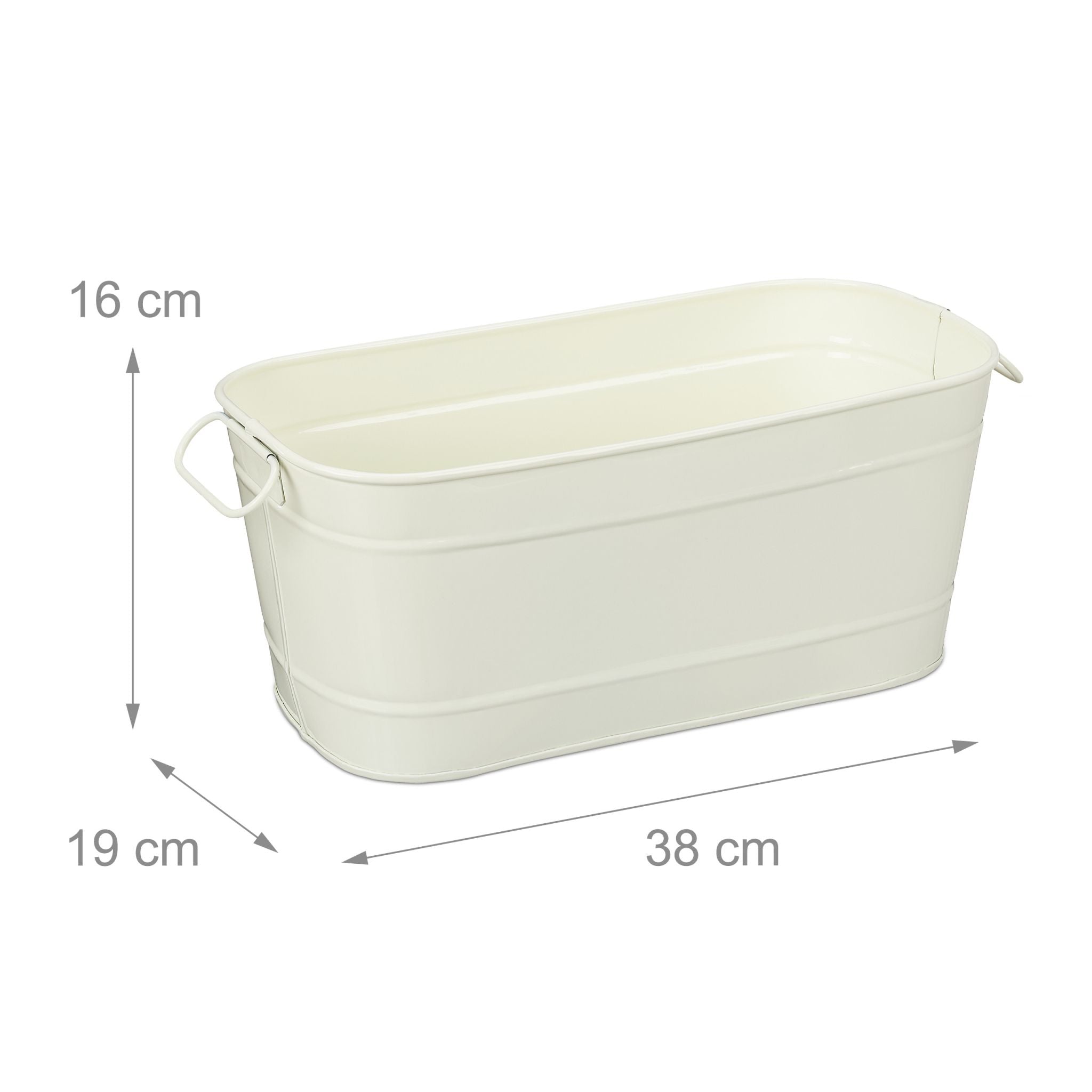 Blumenkasten Metall Creme von Relaxdays