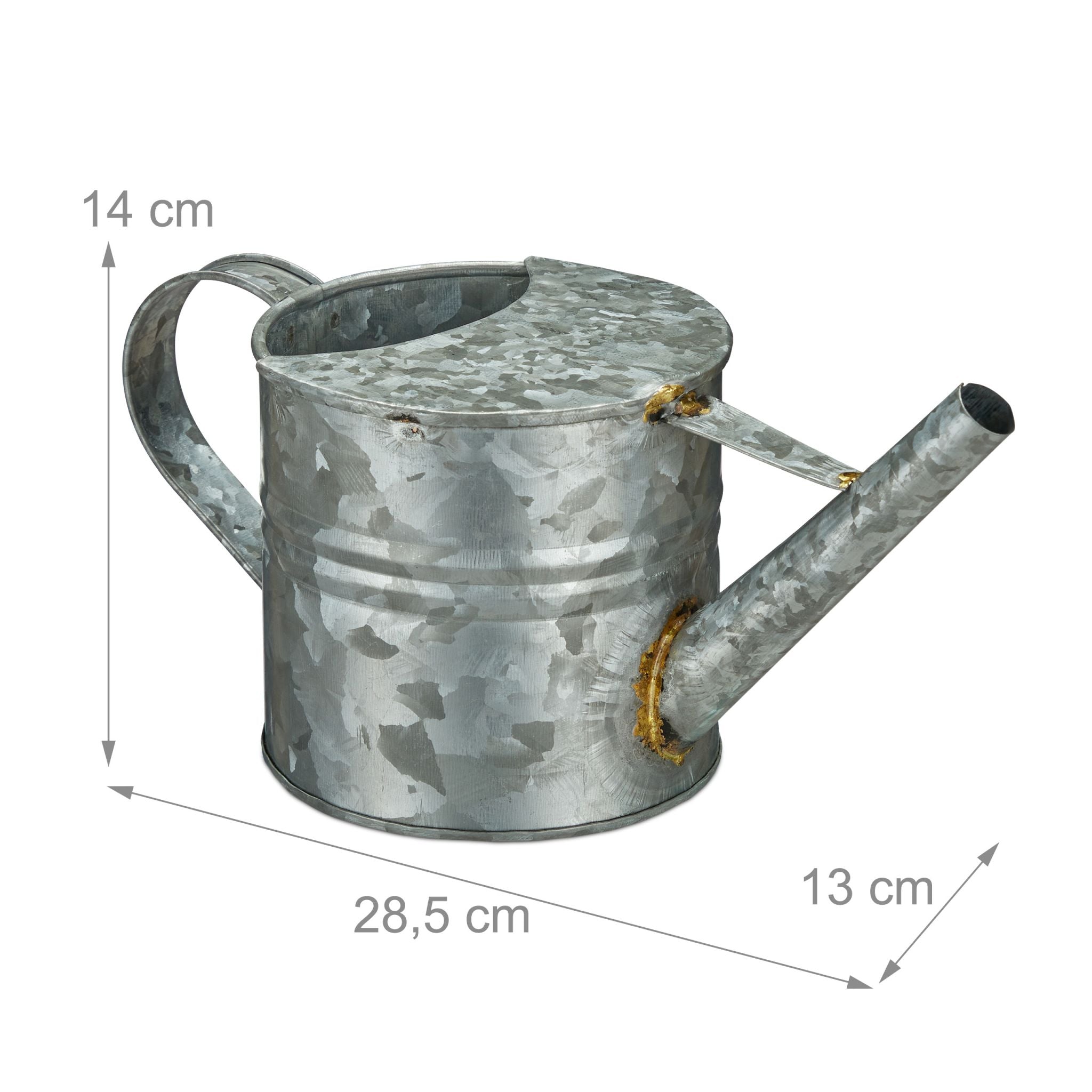 Giesskanne Metall Silber von Relaxdays