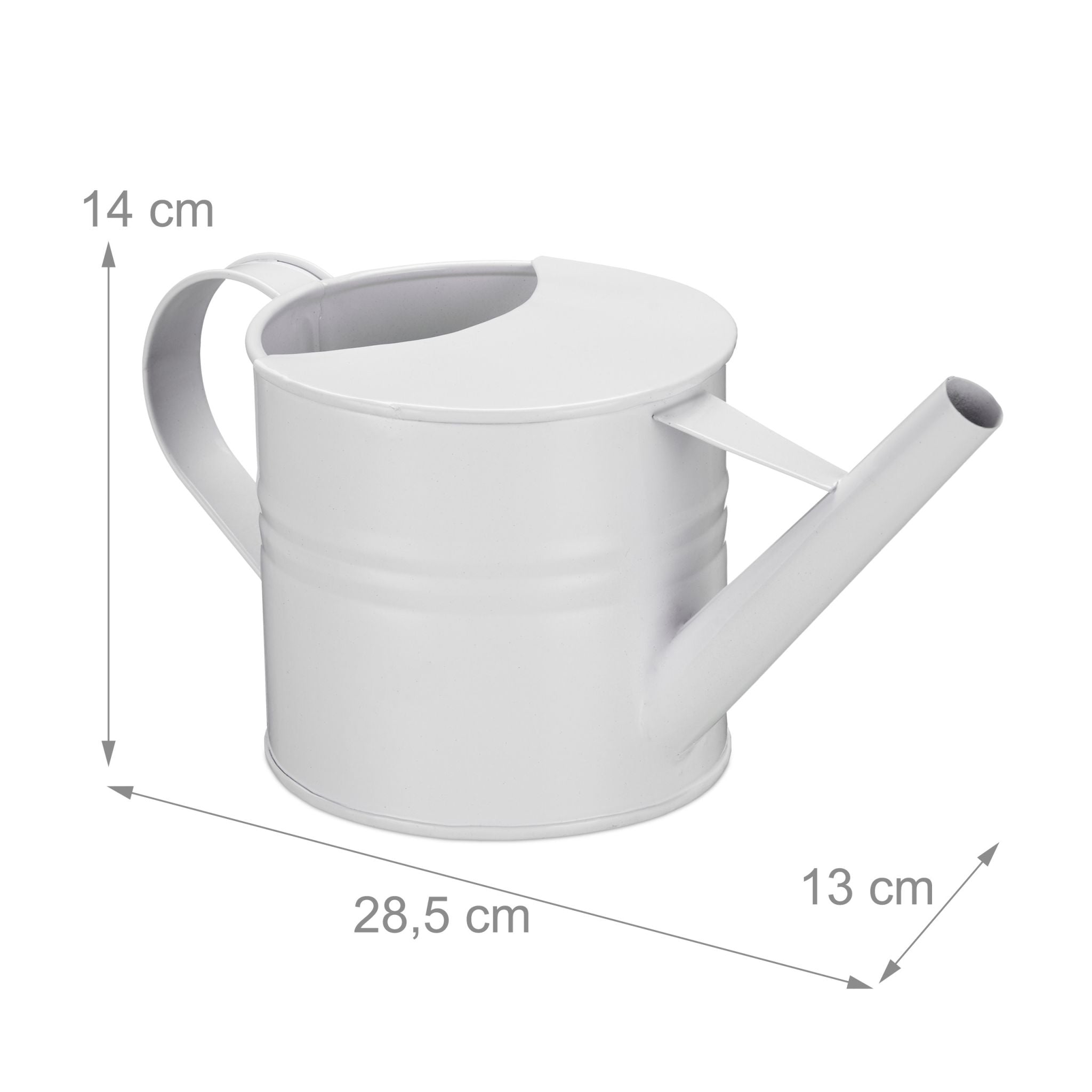 Giesskanne Metall Weiss von Relaxdays