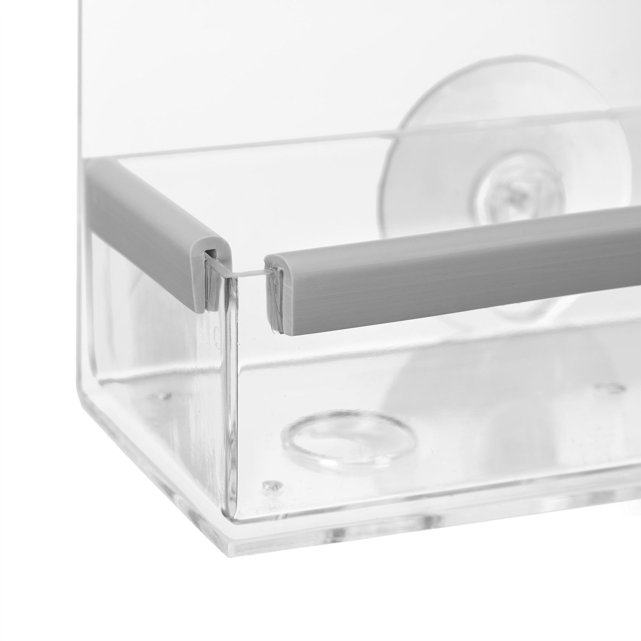 Vogelfutterhaus für Fenster Transparent-Grau