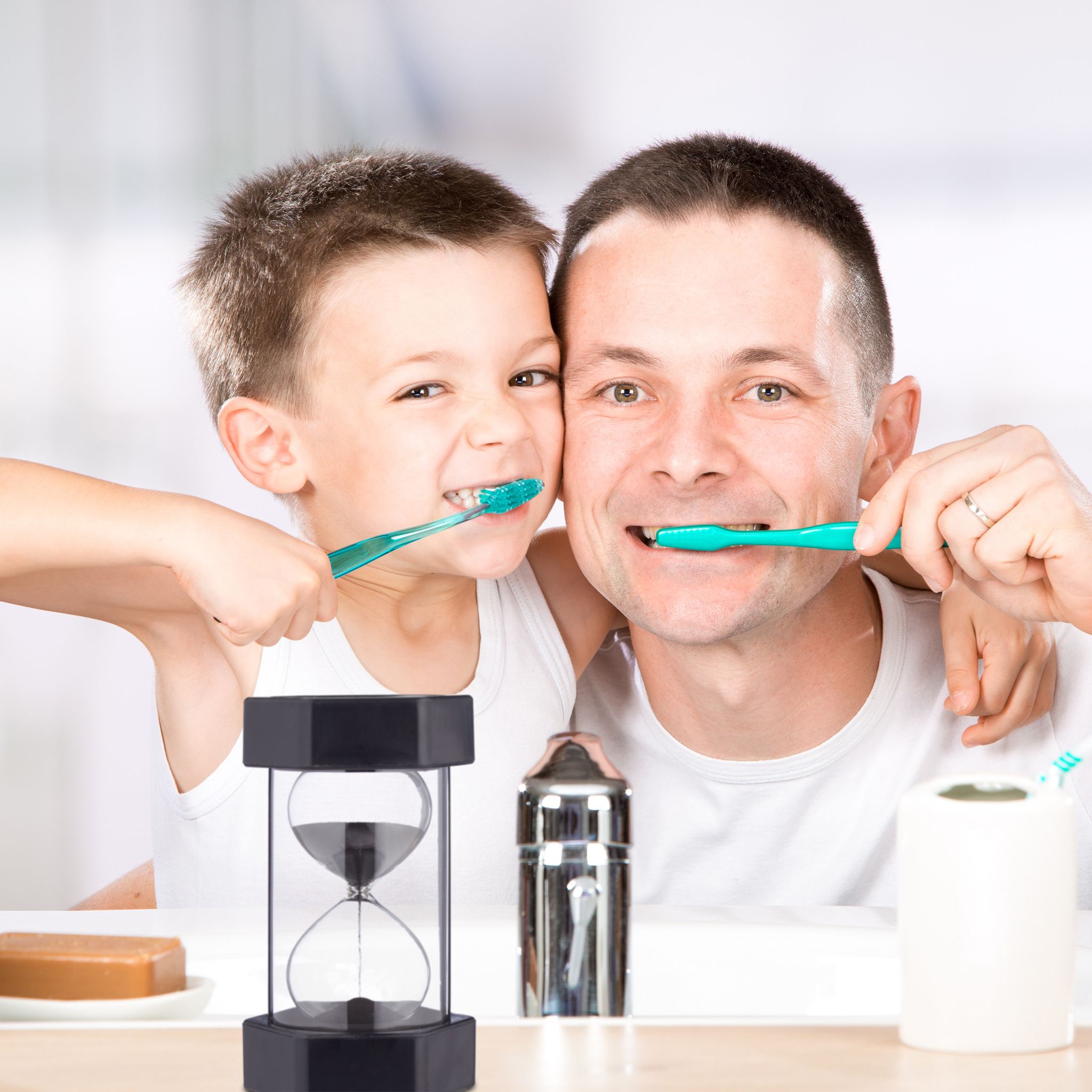 Sanduhren Set für Kinder Gelb-Grün-Schwarz von Relaxdays