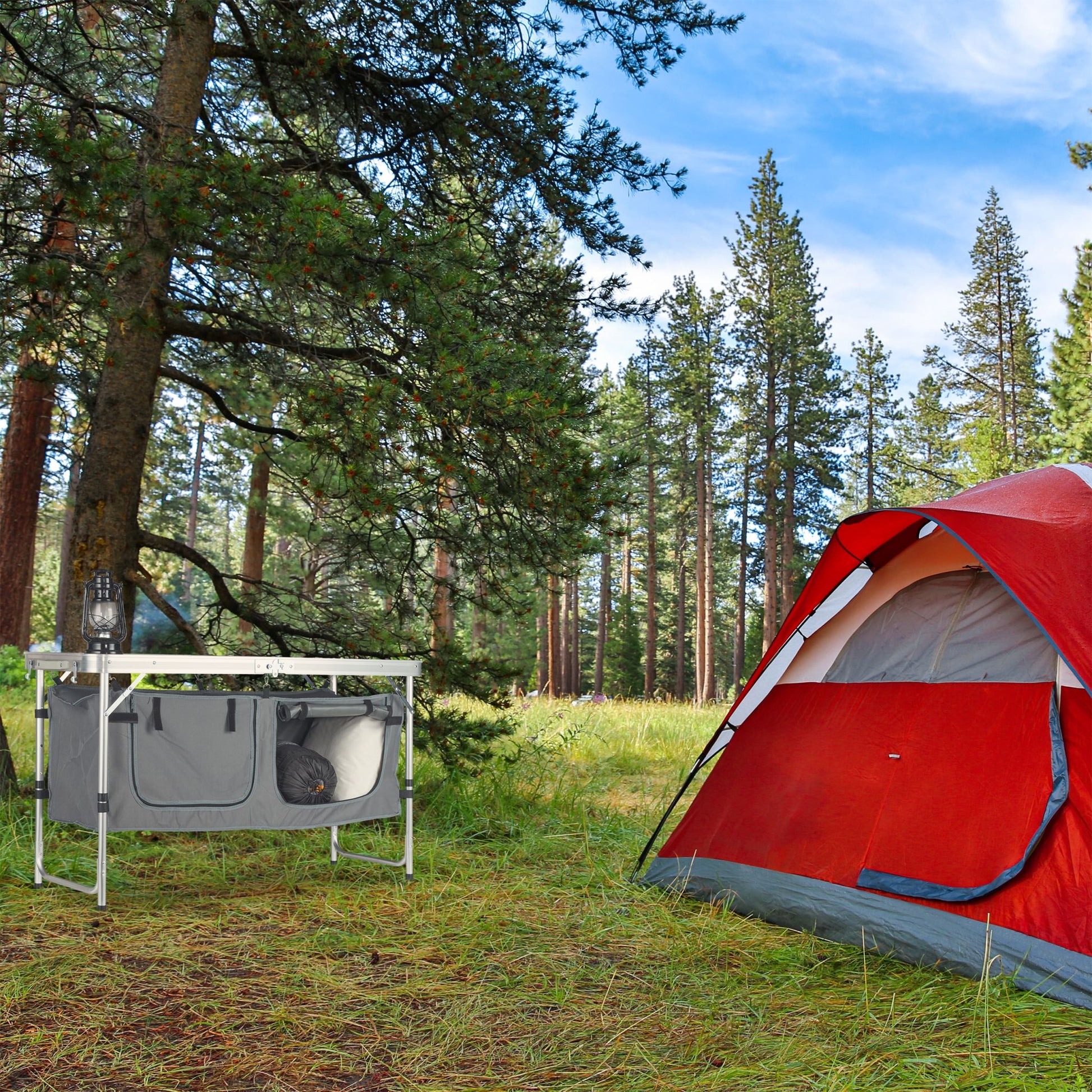 Campingtisch klappbar Silber-Grau von Relaxdays