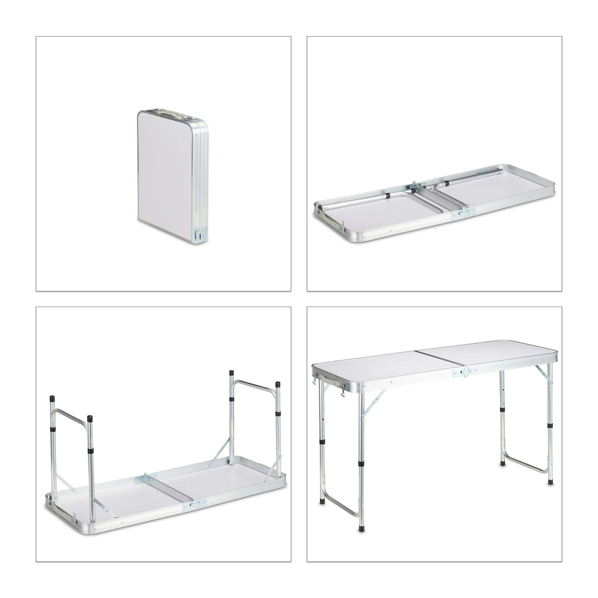 Campingtisch klappbar Silber-Grau von Relaxdays
