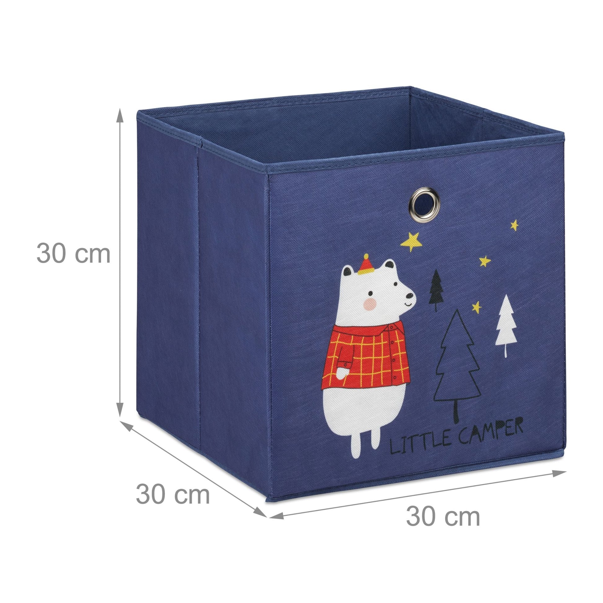 Kinder Aufbewahrungsboxen 4er-Set Dunkelblau-Gelb-Lila von Relaxdays