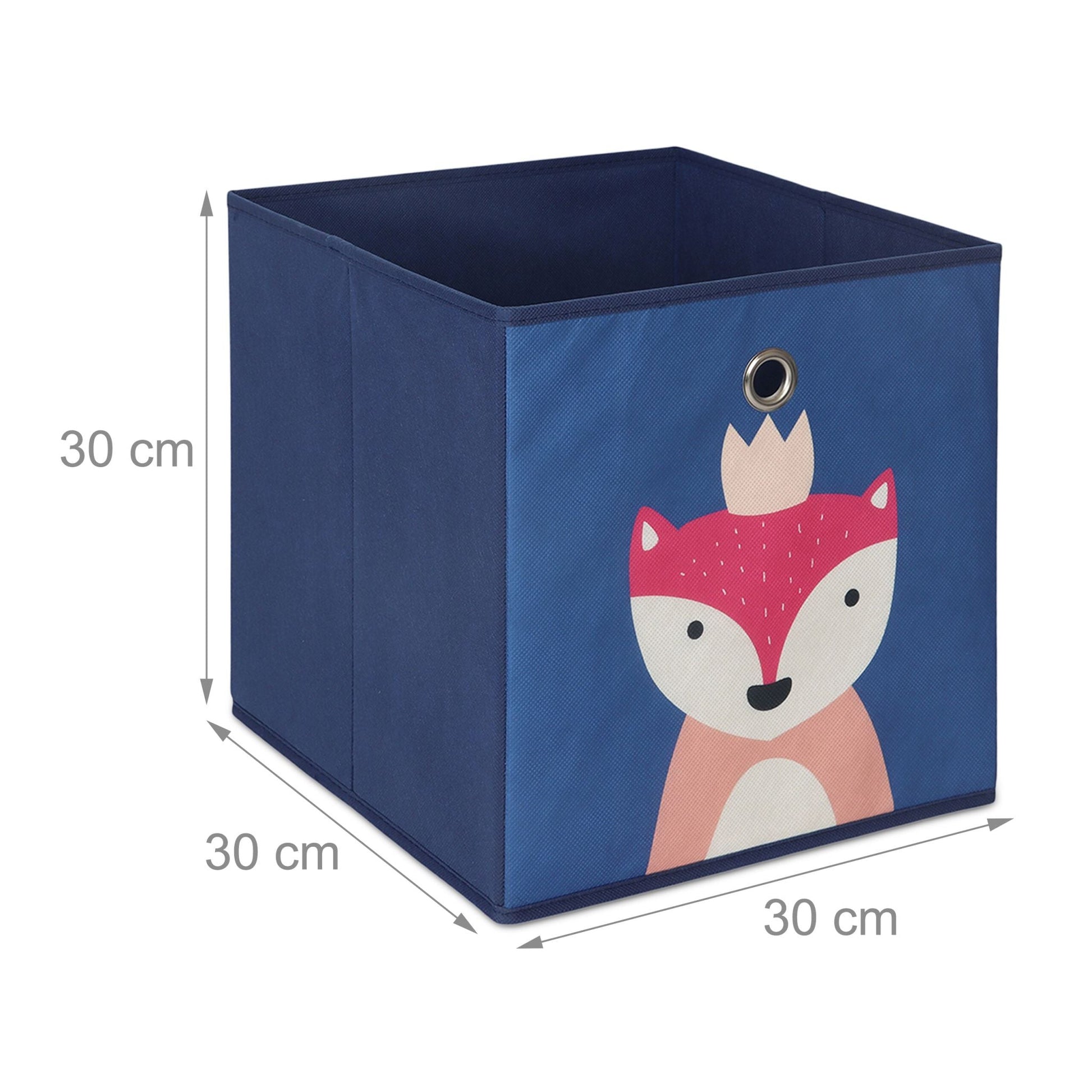 Kinder Aufbewahrungsboxen 4er-Set Blau-Grau von Relaxdays