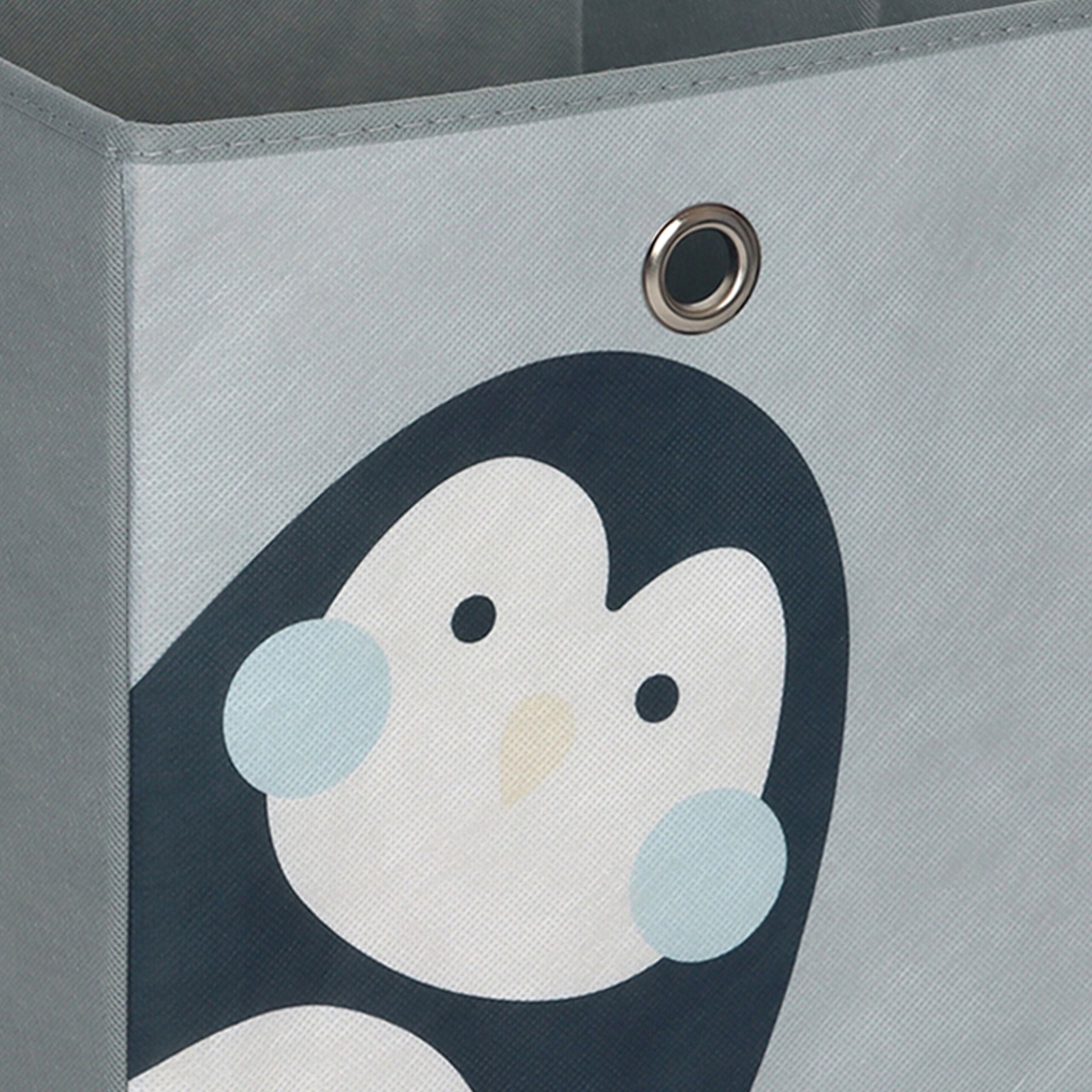 Kinder Aufbewahrungsboxen 4er-Set Blau-Grau von Relaxdays