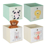 Kinder Aufbewahrungsboxen 4er-Set Gelb-Grün von Relaxdays