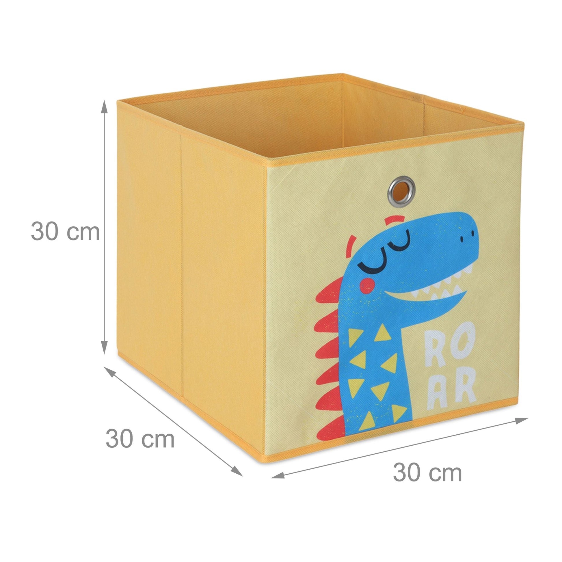 Kinder Aufbewahrungsboxen 4er-Set Blau-Gelb-Grün von Relaxdays