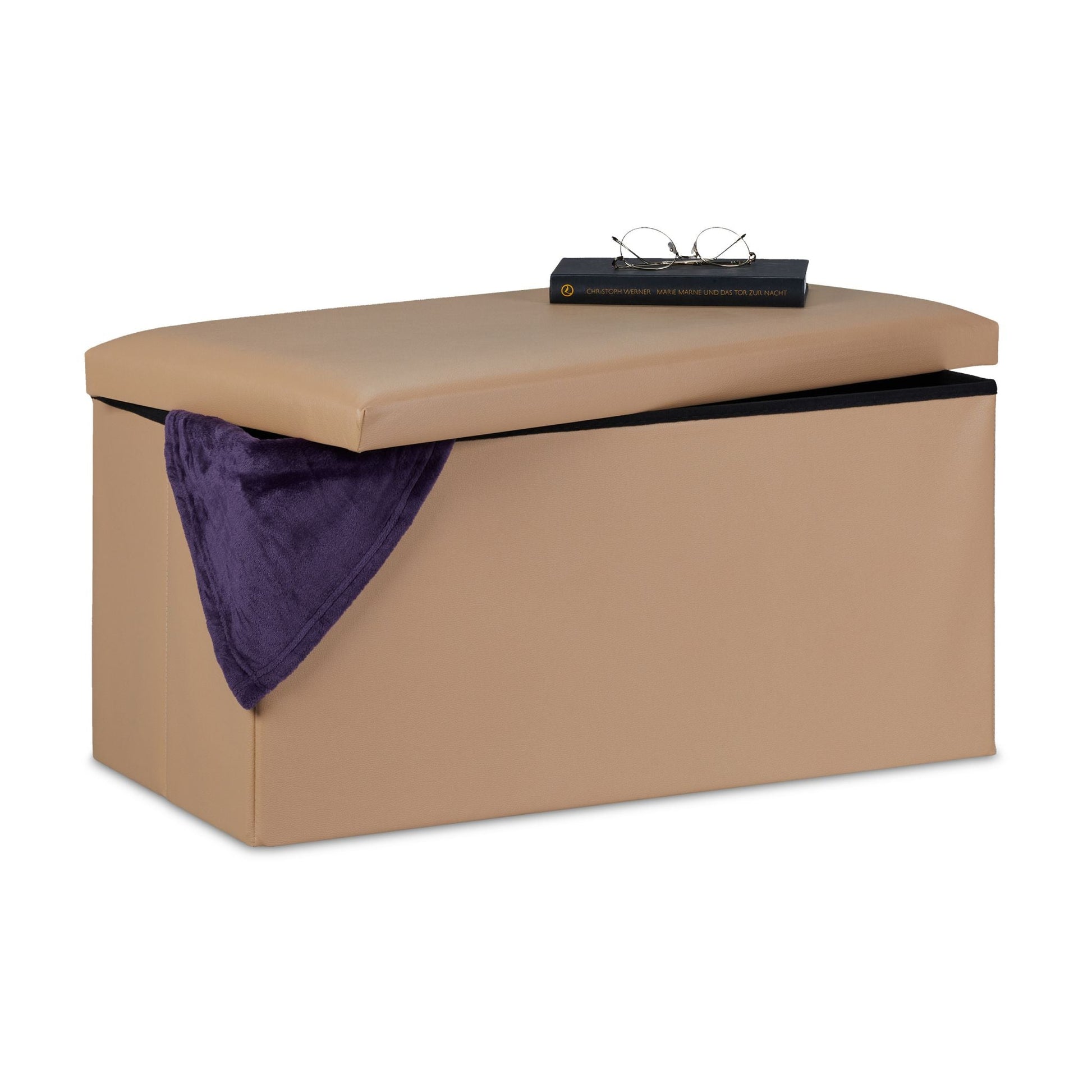 Sitzbank Kunstleder Beige von Relaxdays