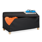 Kunstleder Sitzbank Hellbraun-Schwarz von Relaxdays