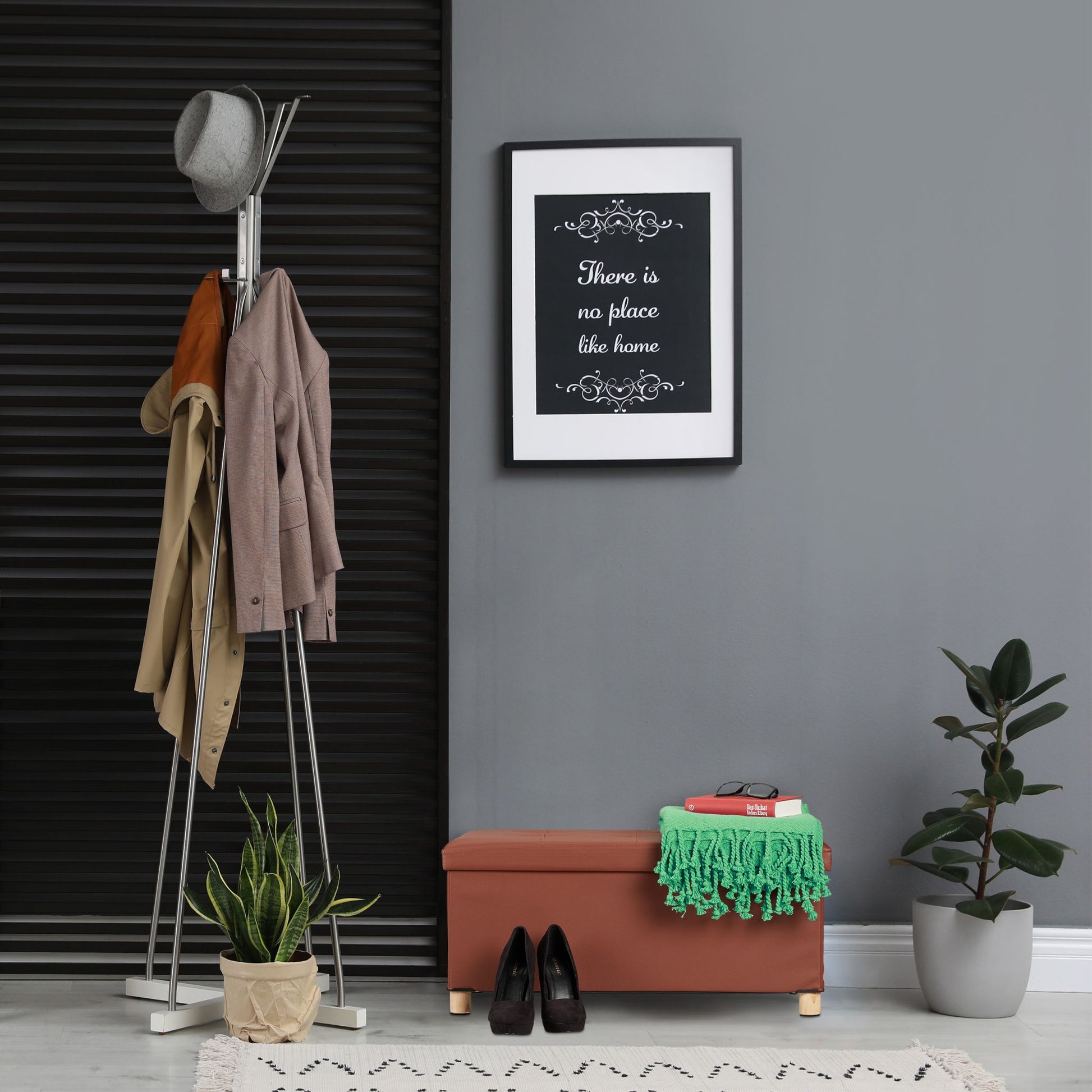 Kunstleder Sitzbank Hellbraun-Schwarz von Relaxdays