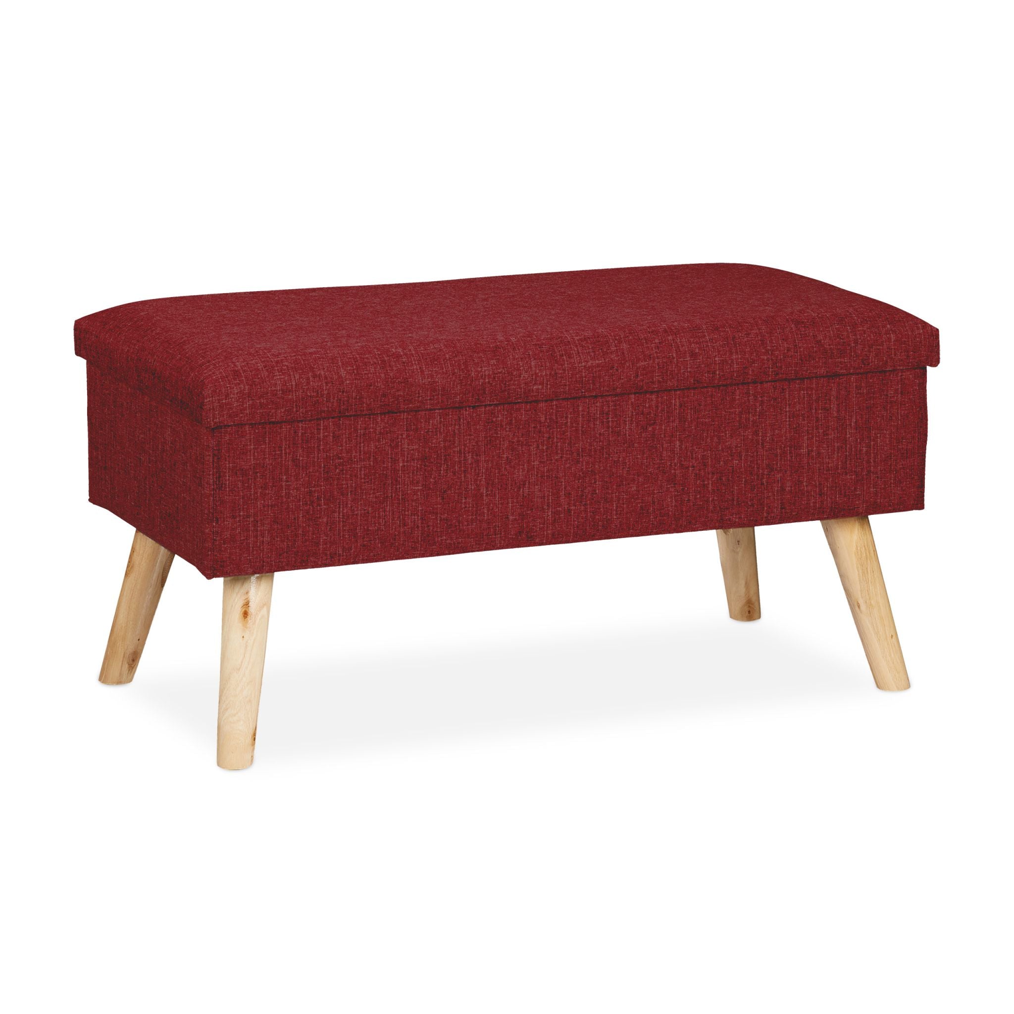 Sitzbank mit Stauraum Dunkelrot-Hellbraun von Relaxdays