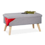 Sitzbank mit Stauraum Hellbraun-Grau von Relaxdays