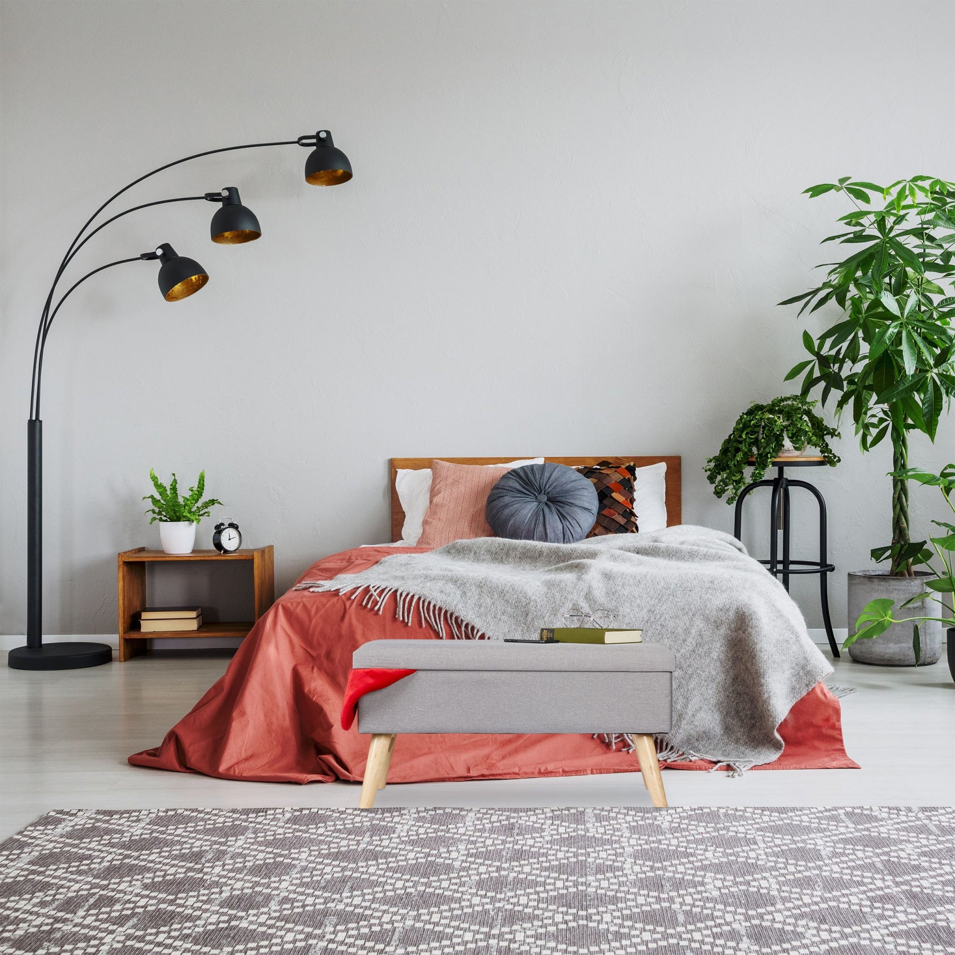 Sitzbank mit Stauraum Hellbraun-Grau von Relaxdays