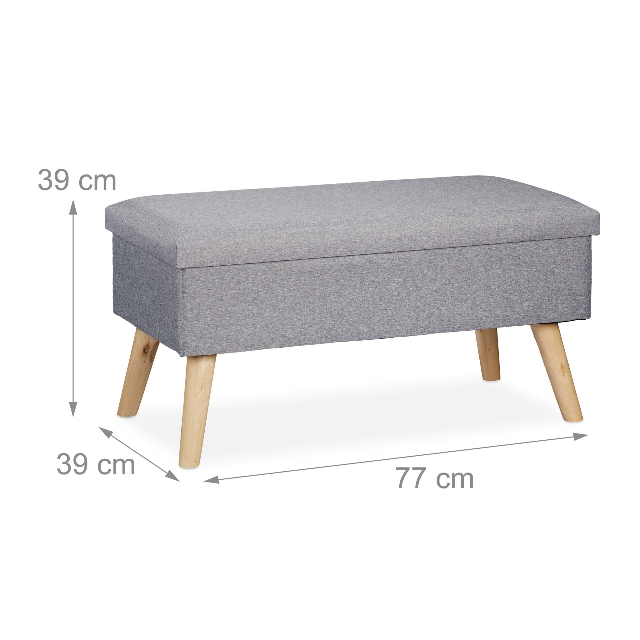 Sitzbank mit Stauraum Hellbraun-Grau von Relaxdays