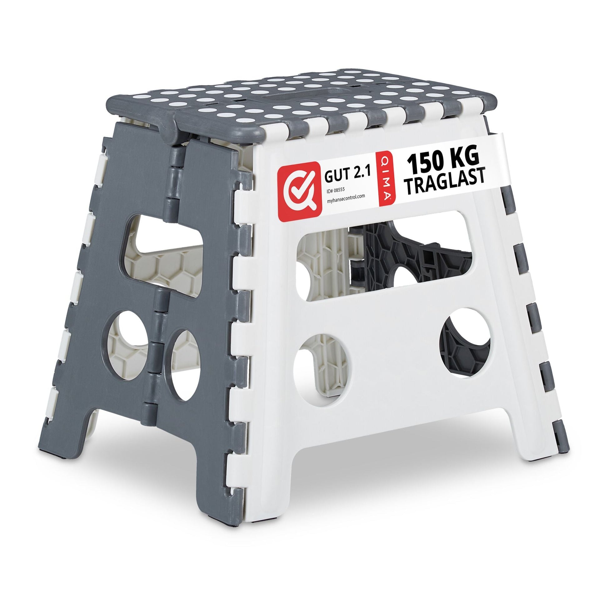 Klapphocker faltbar L Weiss-Grau von Relaxdays