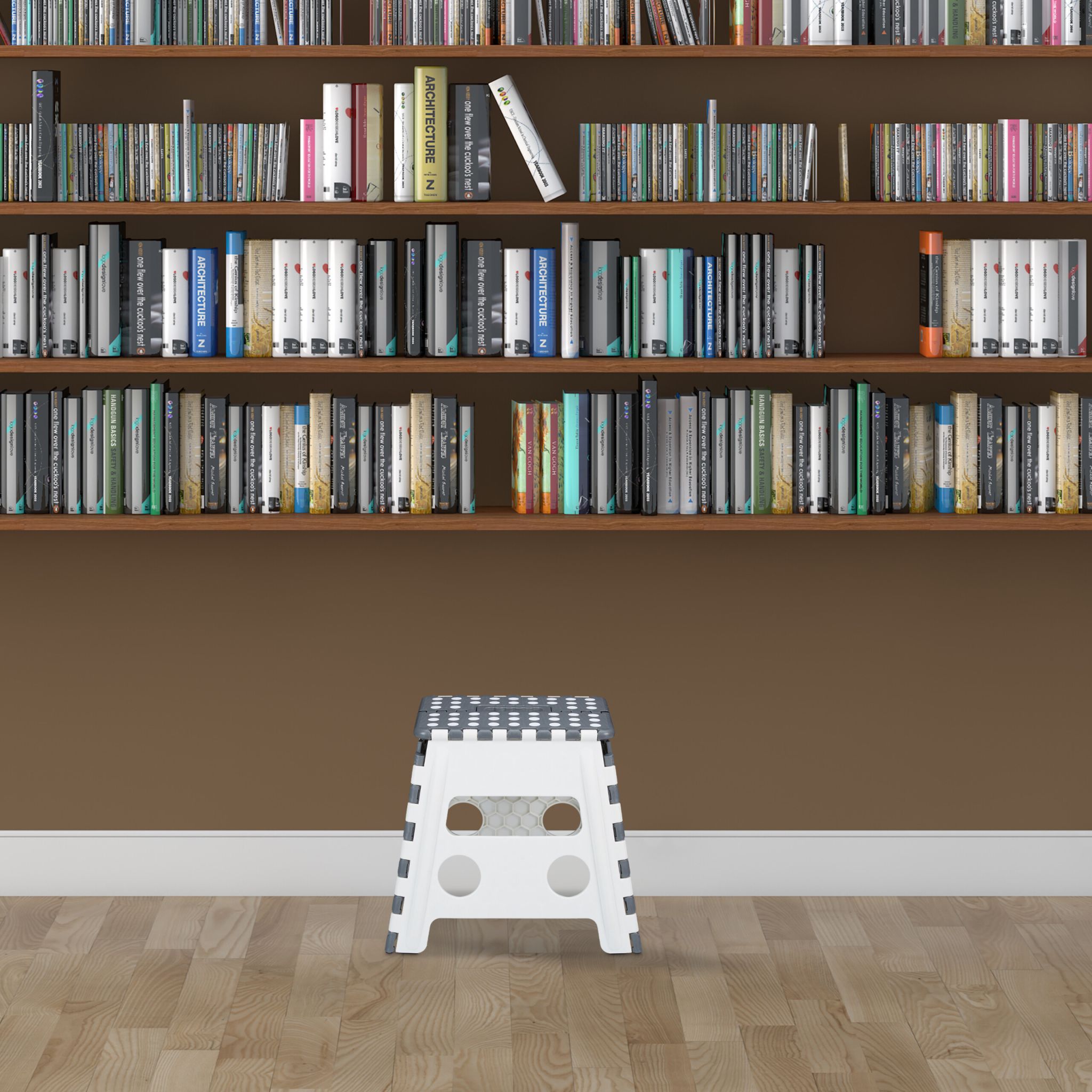 Klapphocker faltbar L Weiss-Grau von Relaxdays