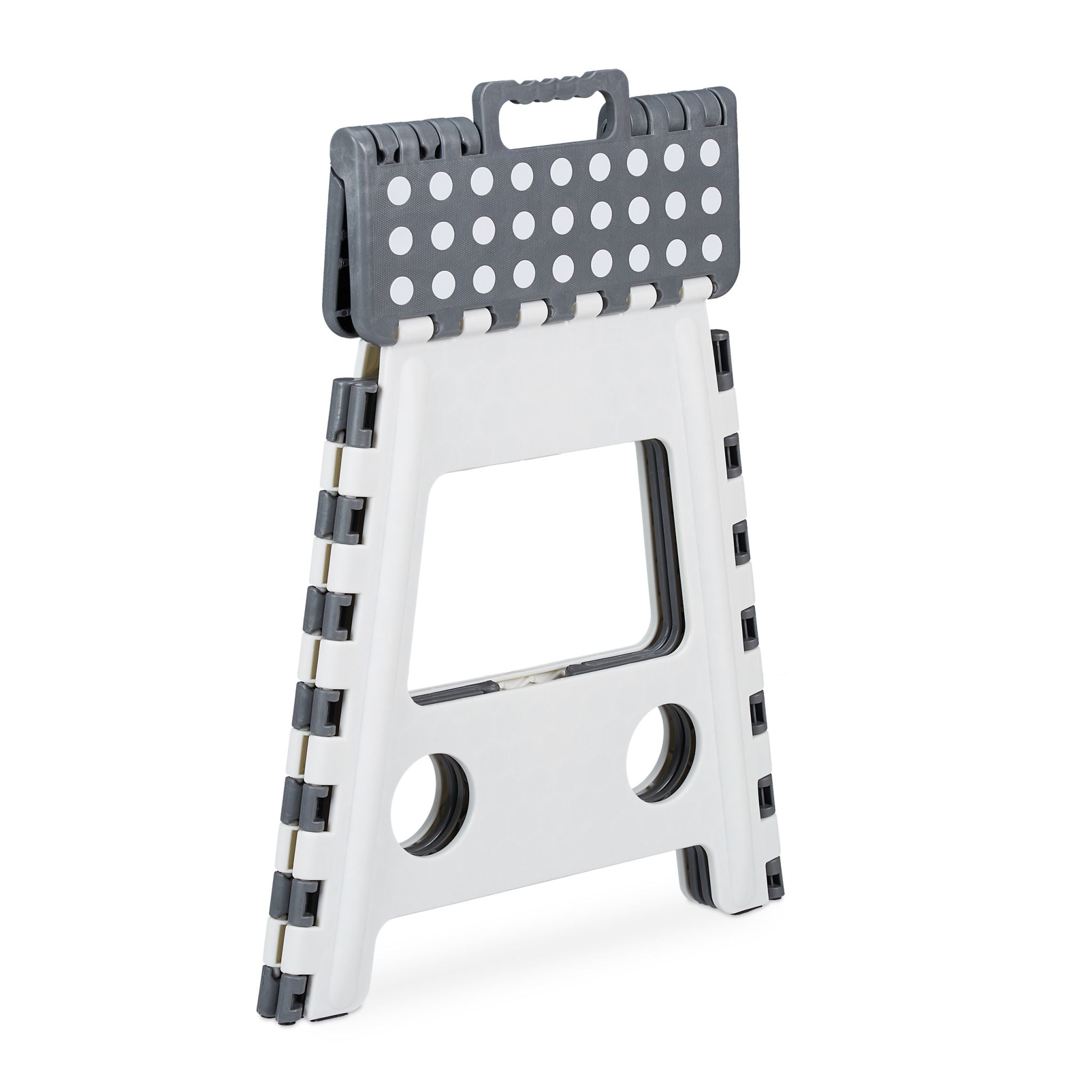 Klapphocker faltbar XL Weiss-Grau von Relaxdays