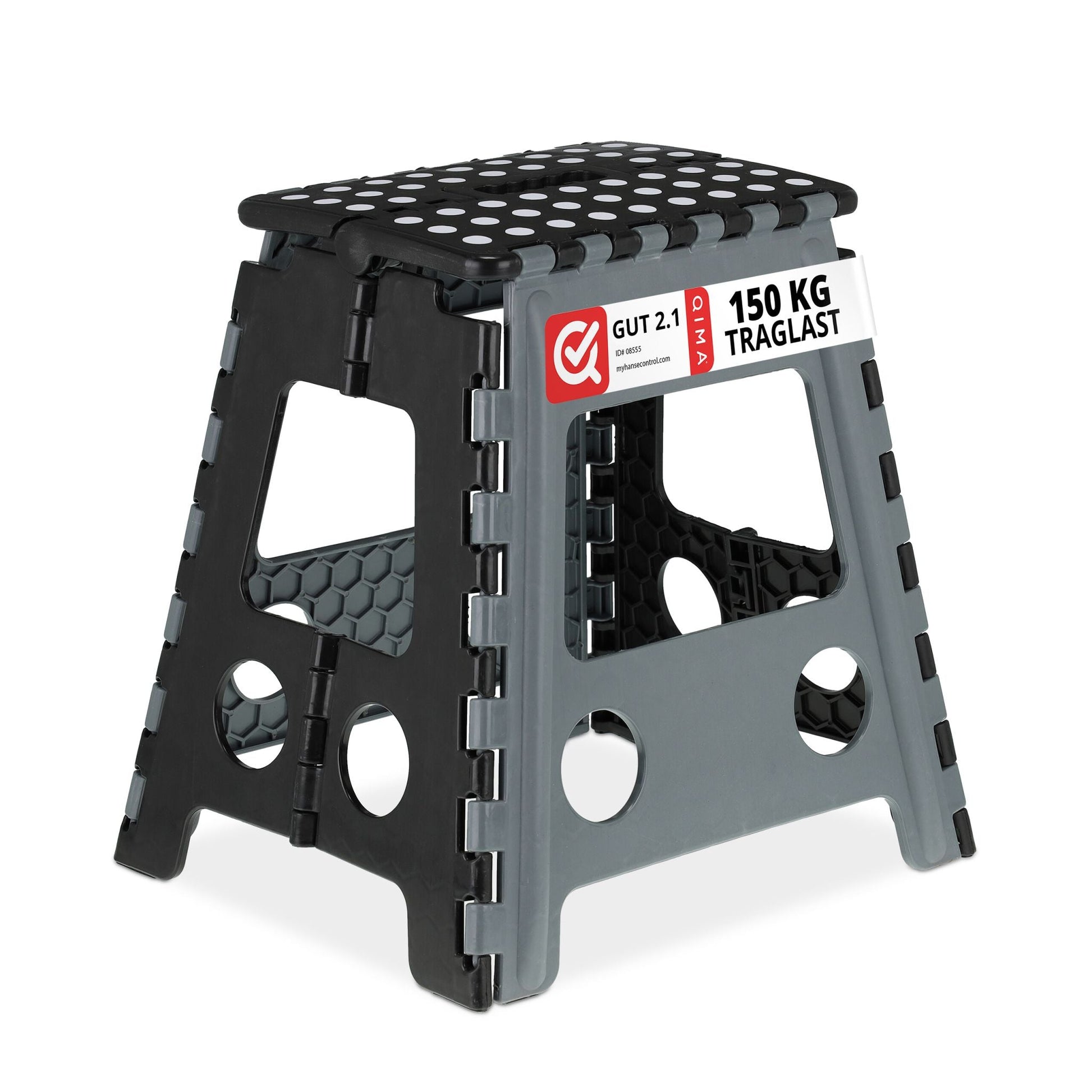Klapphocker faltbar XL Schwarz-Grau von Relaxdays